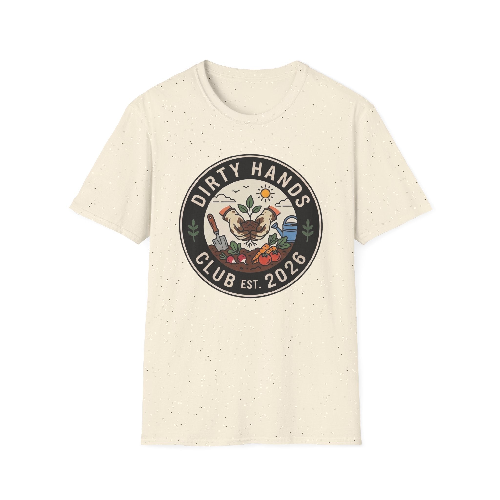 Dirty Hands Club T-Shirt — Gardening Patch Tee (Est. 2026)