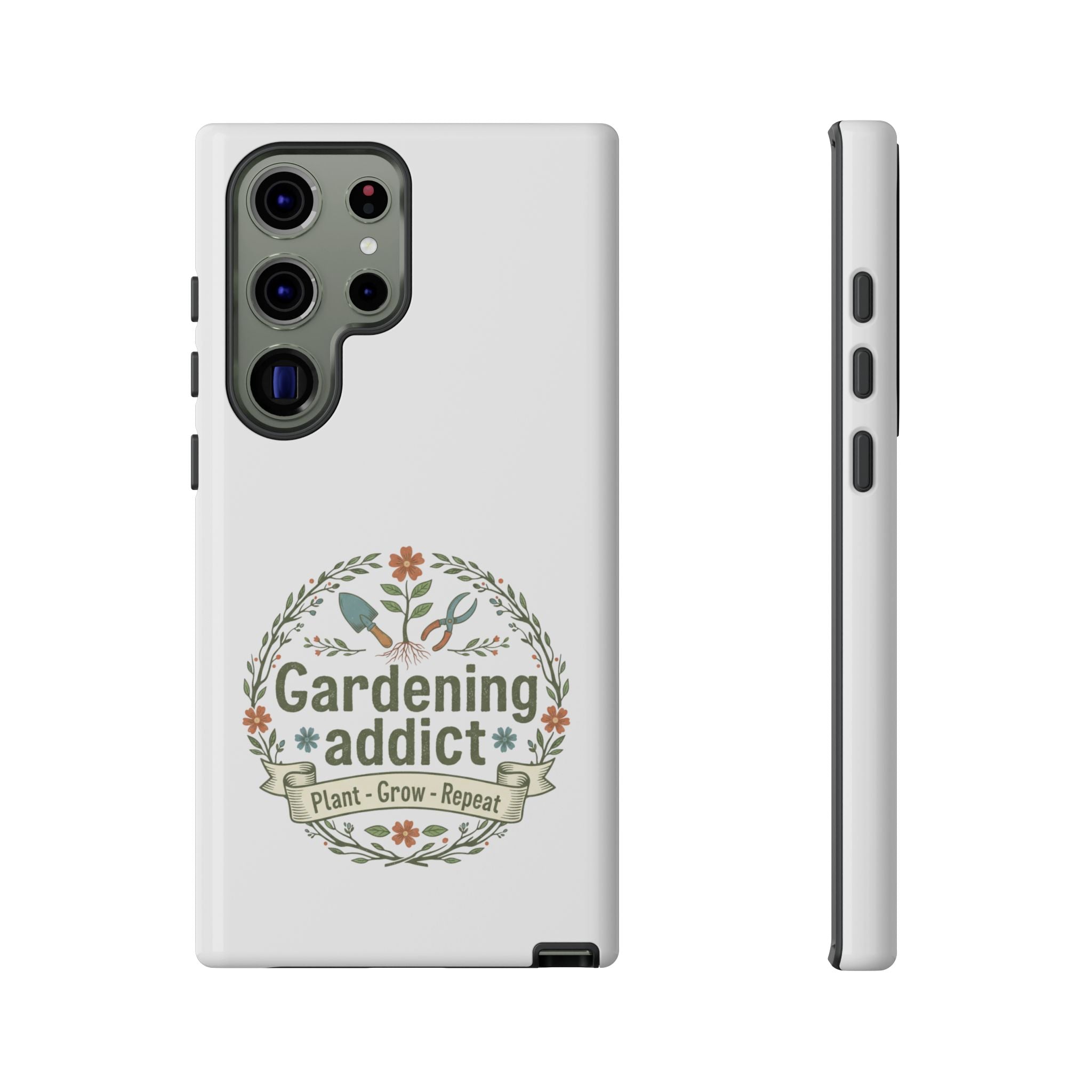 Phone Case — Gardening Addict "Plant • Grow • Repeat" Floral Garden Phone Cover