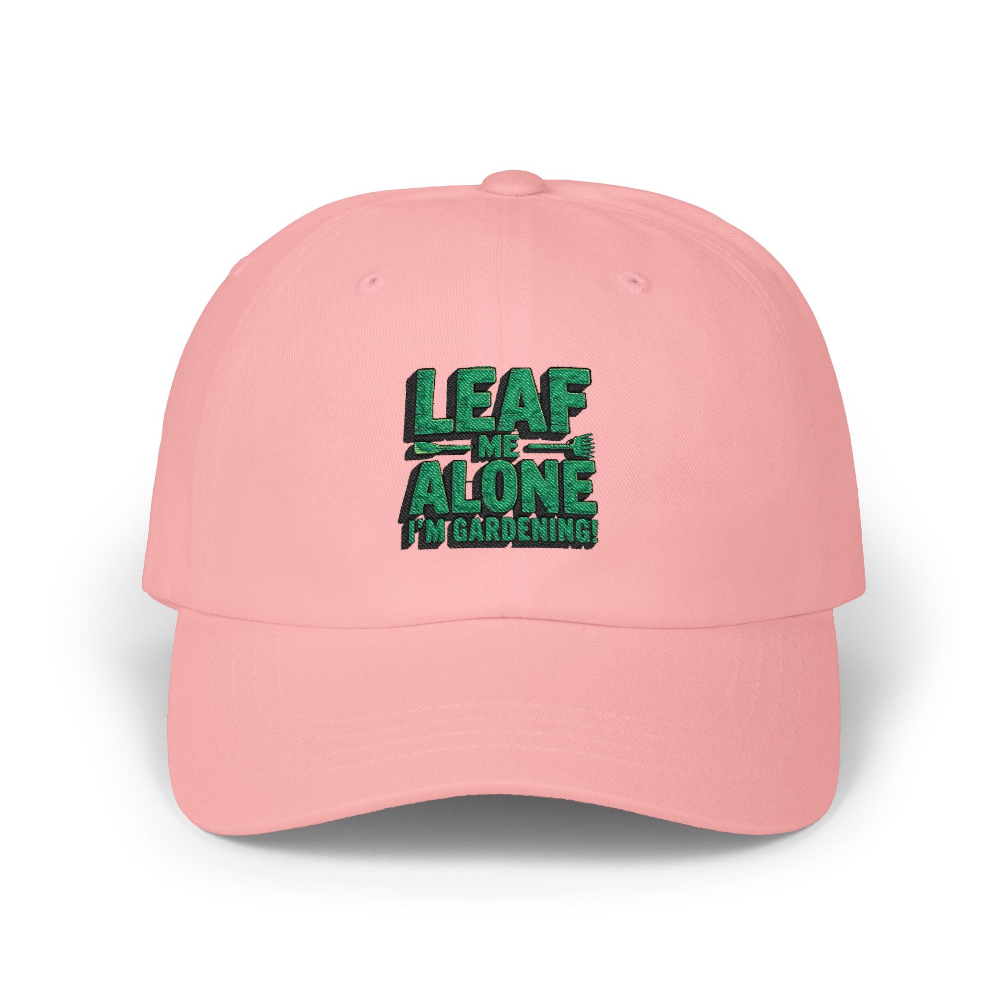 Dad Cap – "Leaf Me Alone" Gardening Hat (Funny Plant Lover Embroidered Cap)