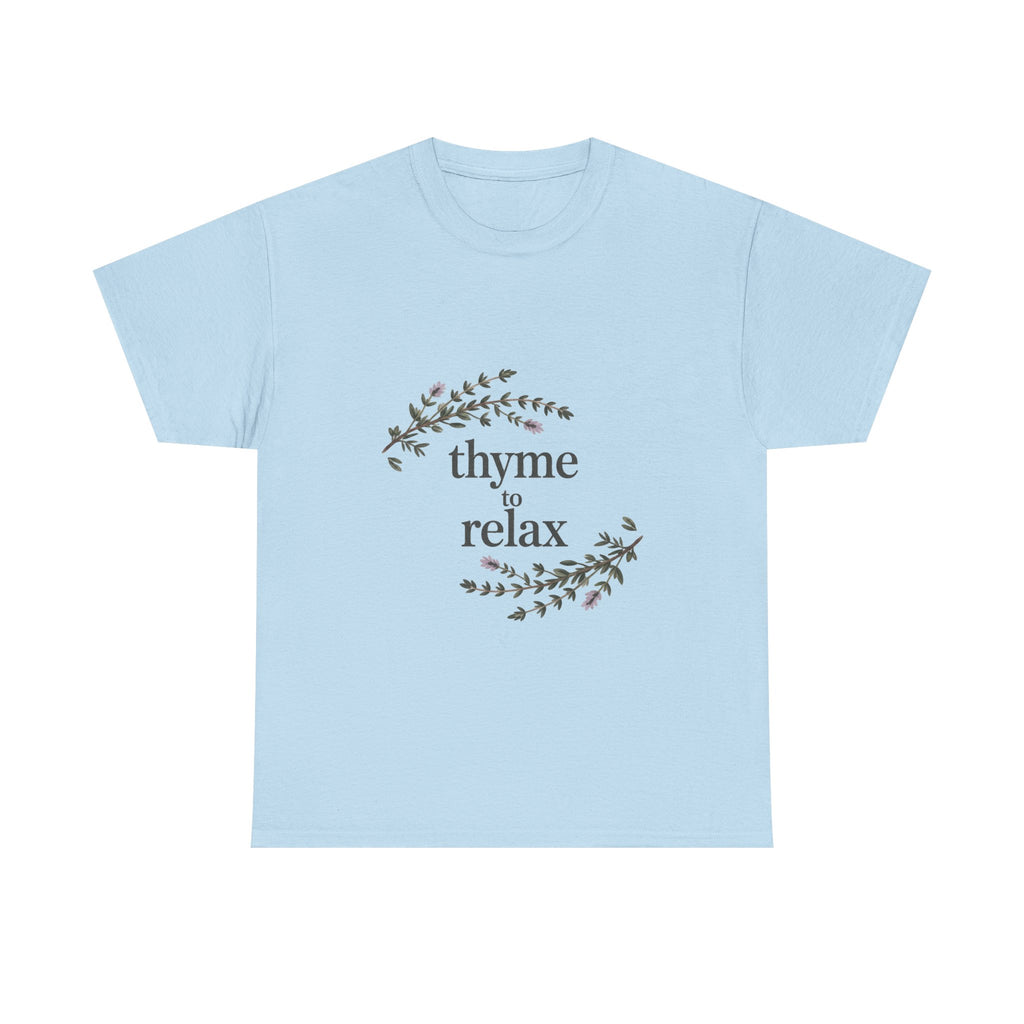 Relax Tee — “Thyme to Relax” Herbal Floral Graphic T-Shirt