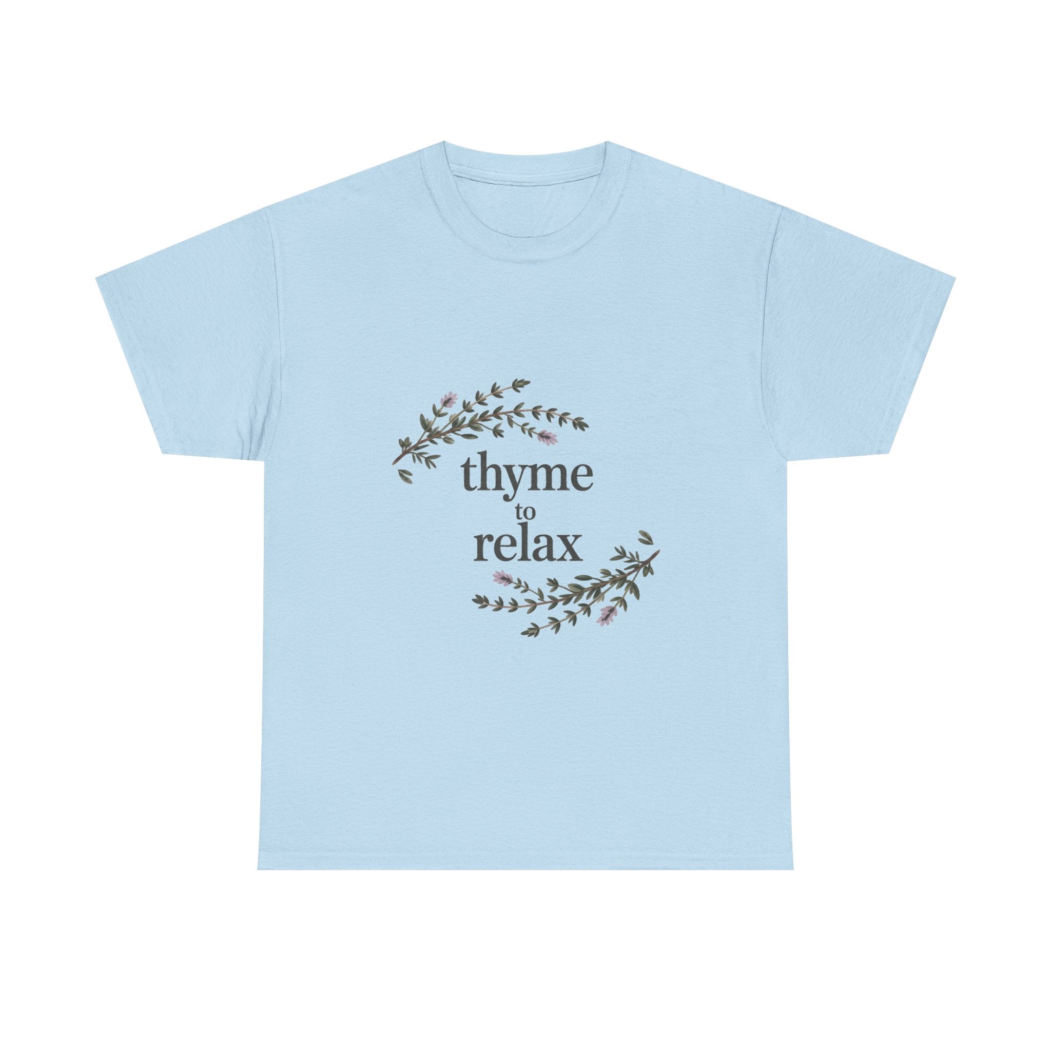 Relax Tee — “Thyme to Relax” Herbal Floral Graphic T-Shirt