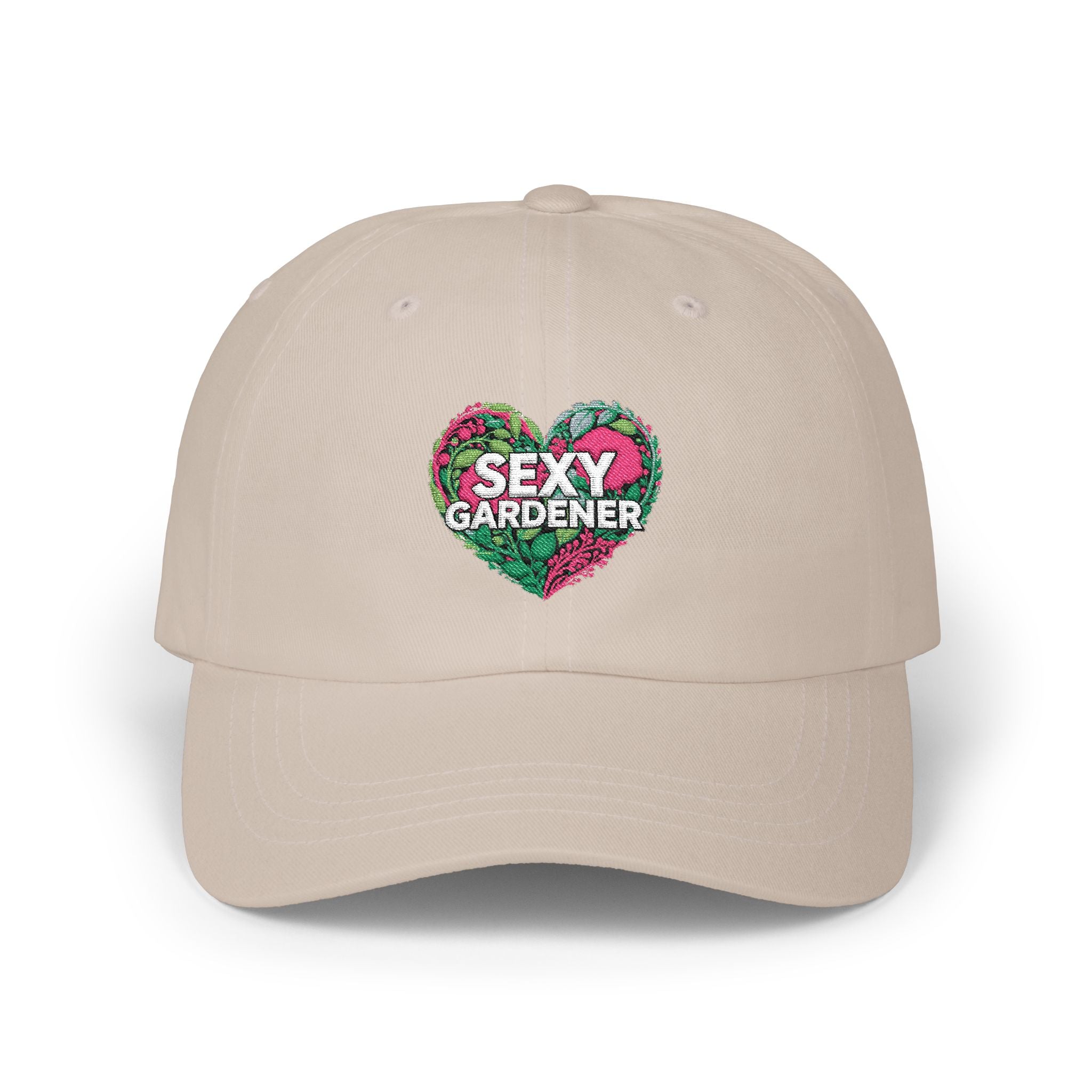 Classic Dad Cap — "Sexy Gardener" Floral Heart Embroidered Hat
