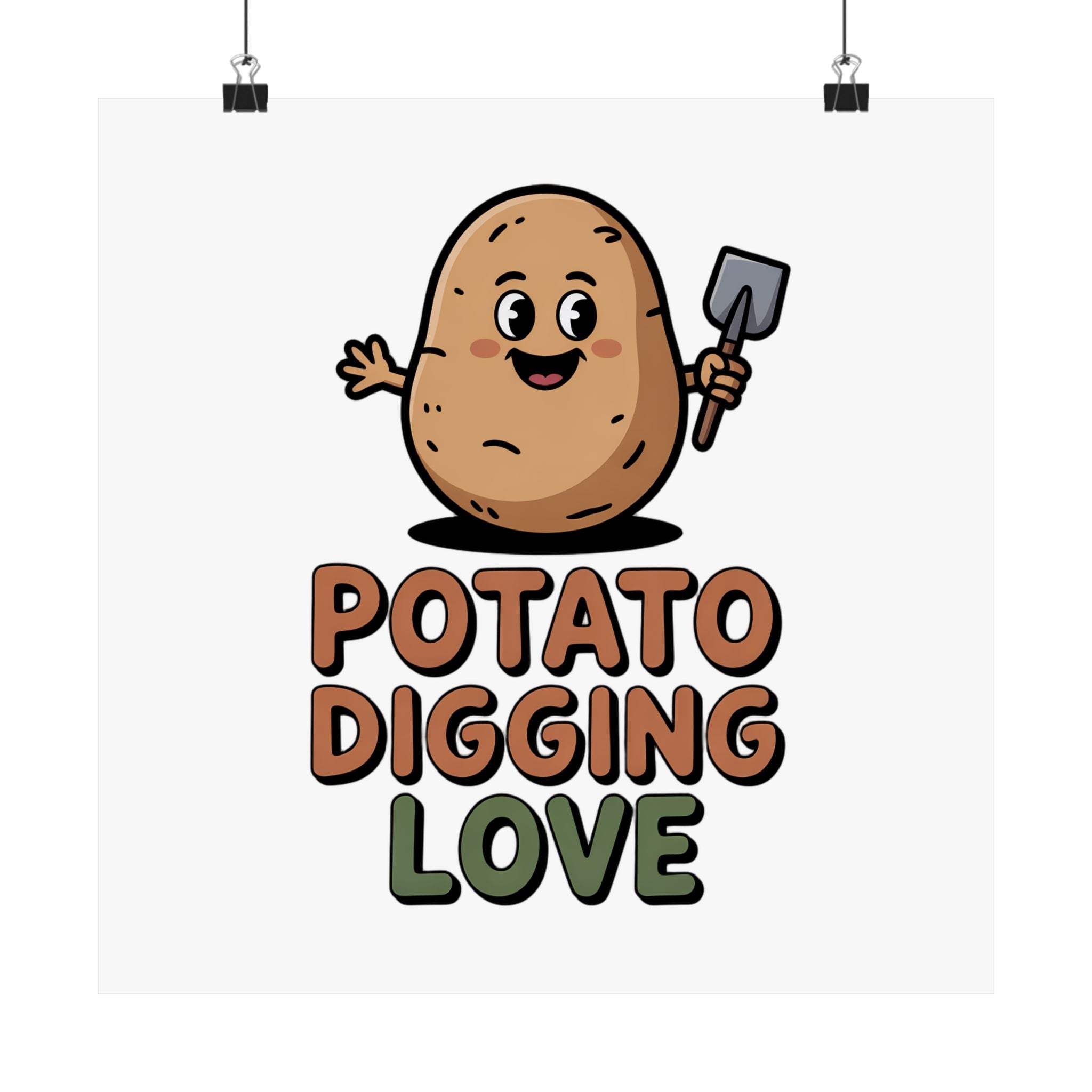 Potato Digging Love Poster — Cute Gardening Wall Art for Gardeners & Veggie Lovers