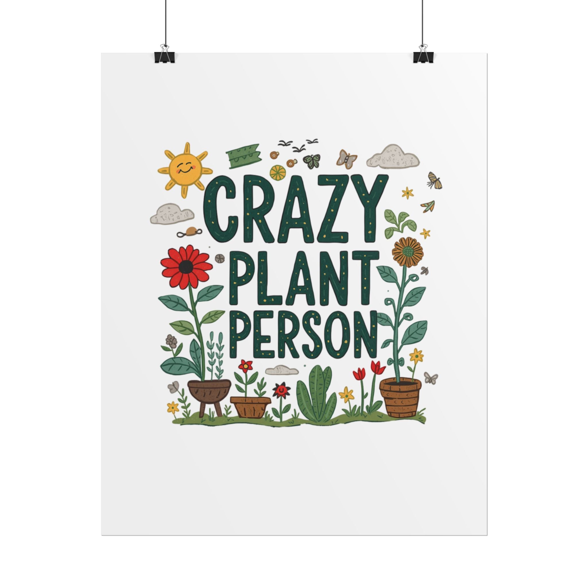 Crazy Plant Person Poster