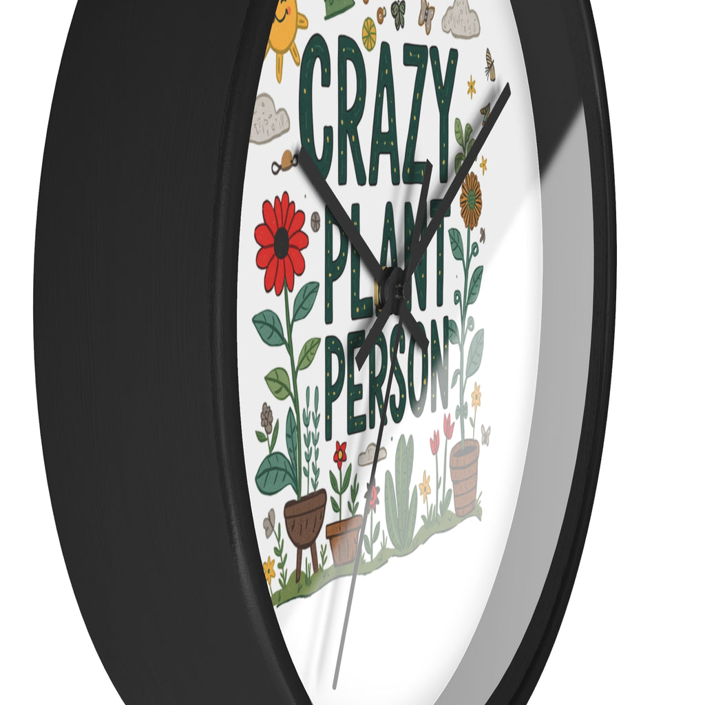 Crazy Plant Person Wall Clock — Botanical Decor Clock for Plant Lovers