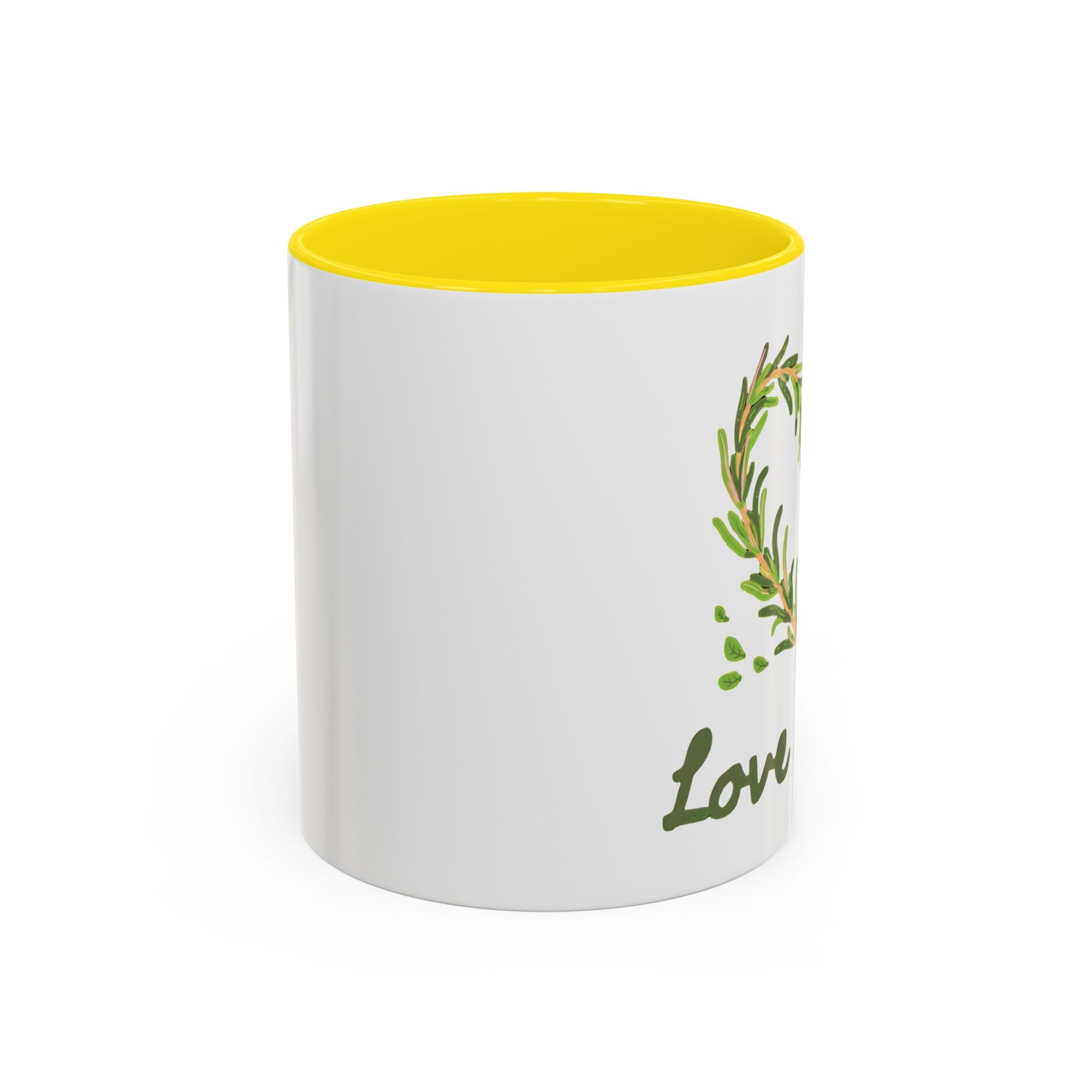 Herb Heart Accent Coffee Mug – “Love Herbs” Botanical Tea & Coffee Cup