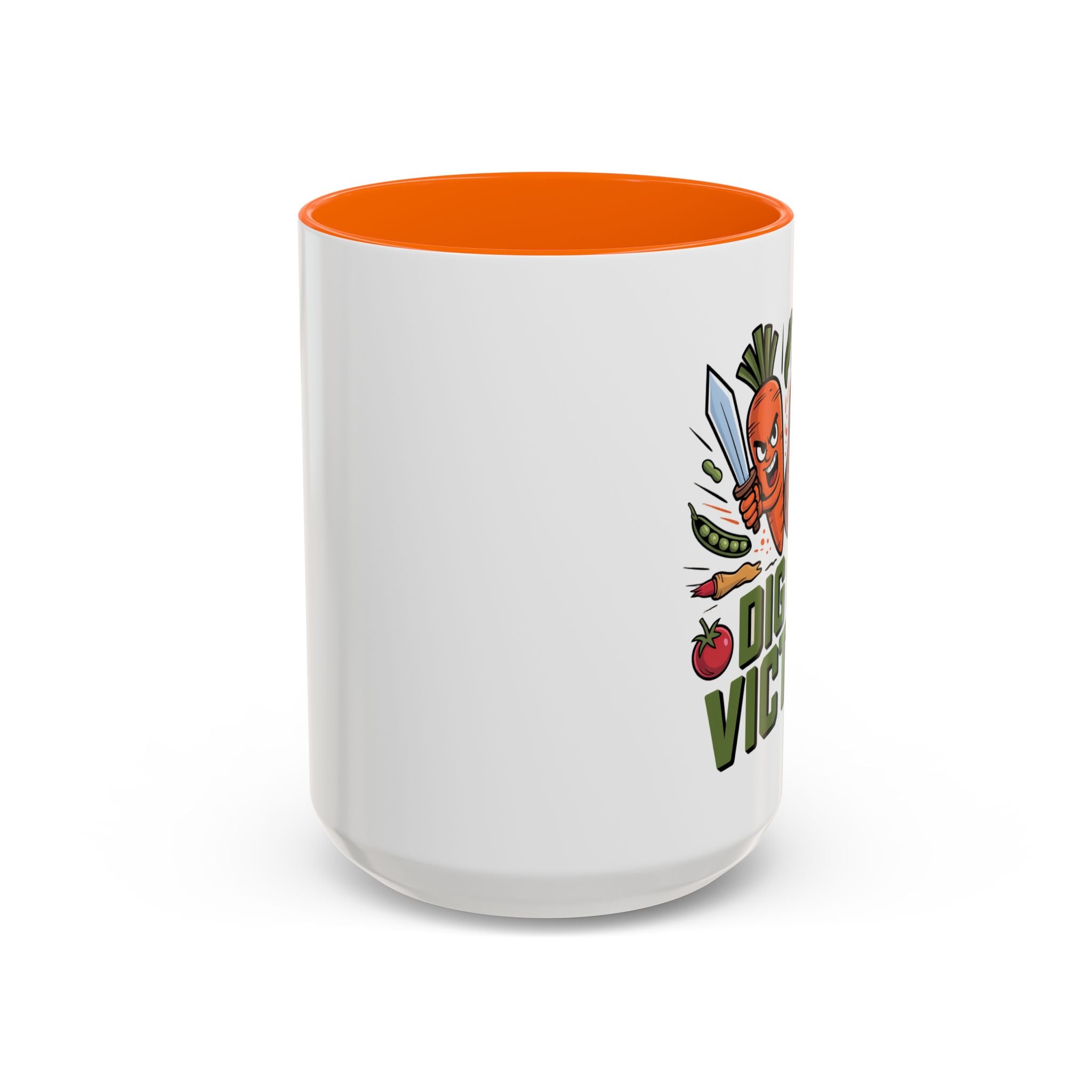 Dig For Victory Coffee Mug — Garden Veggie Cartoon Accent Mug (11/15oz)
