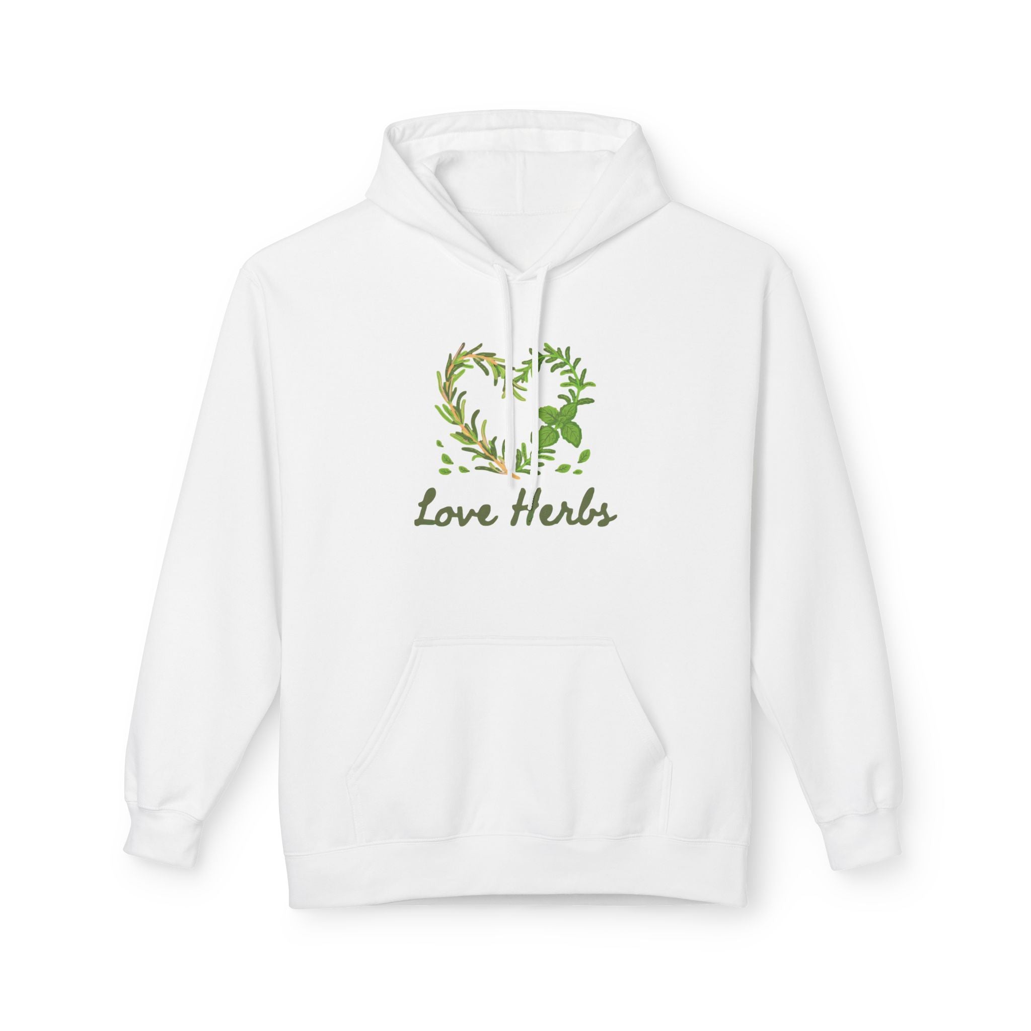 Herbal Heart Hoodie — "Love Herbs" Botanical Graphic Hoodie