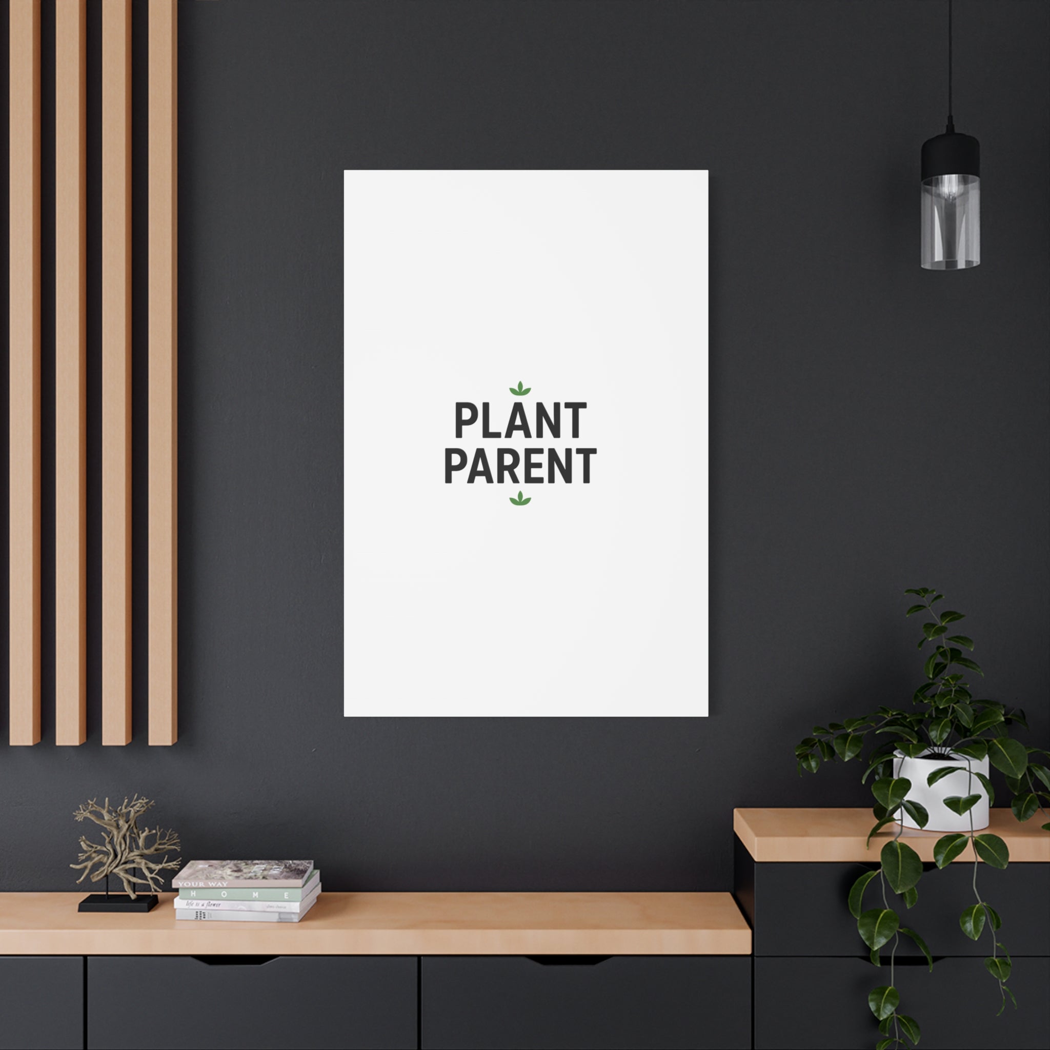 Plant Parent Canvas Wall Art — Minimalist Botanical Typography Print