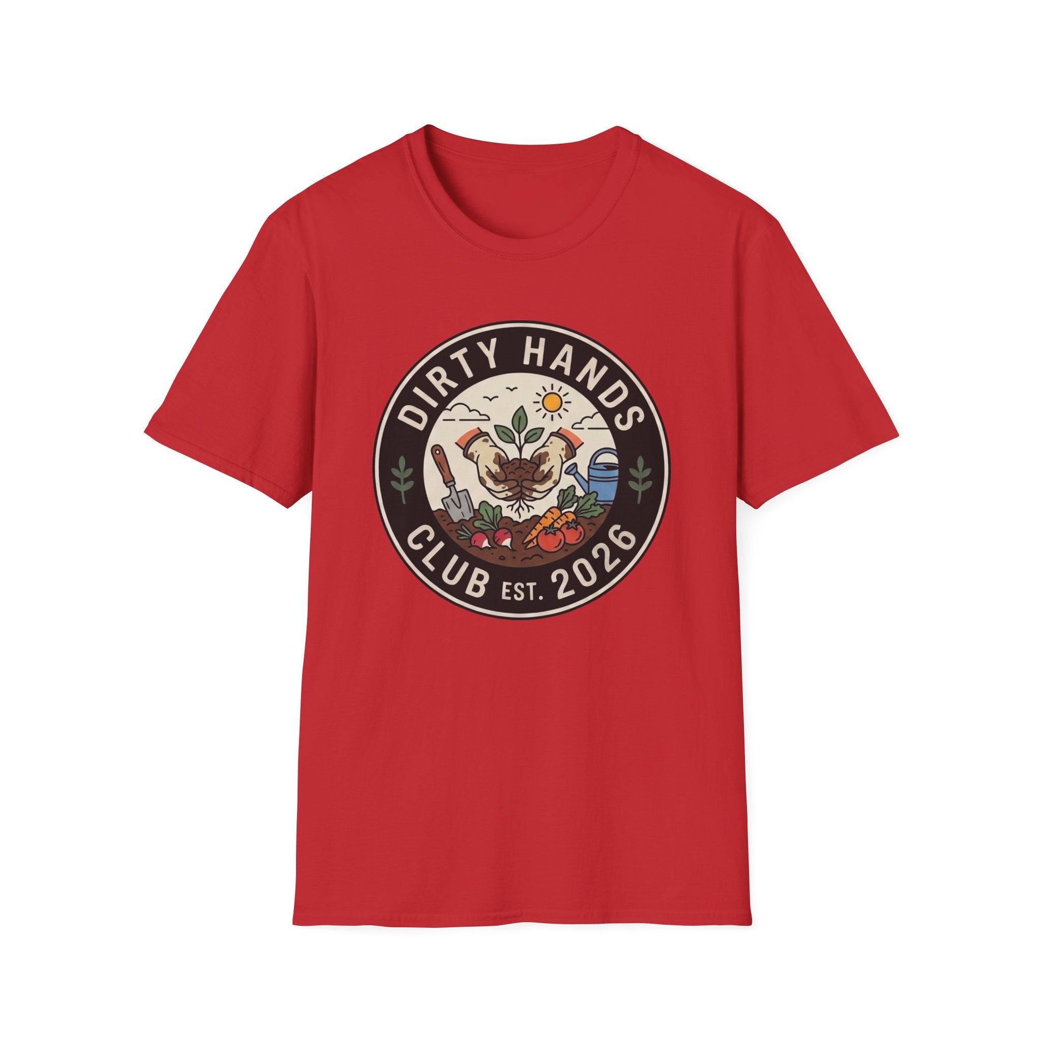 Dirty Hands Club T-Shirt — Gardening Patch Tee (Est. 2026)
