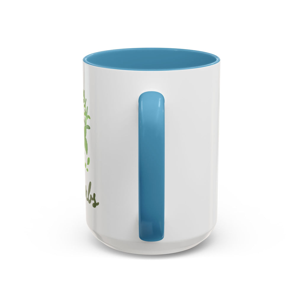 Herb Heart Accent Coffee Mug – “Love Herbs” Botanical Tea & Coffee Cup