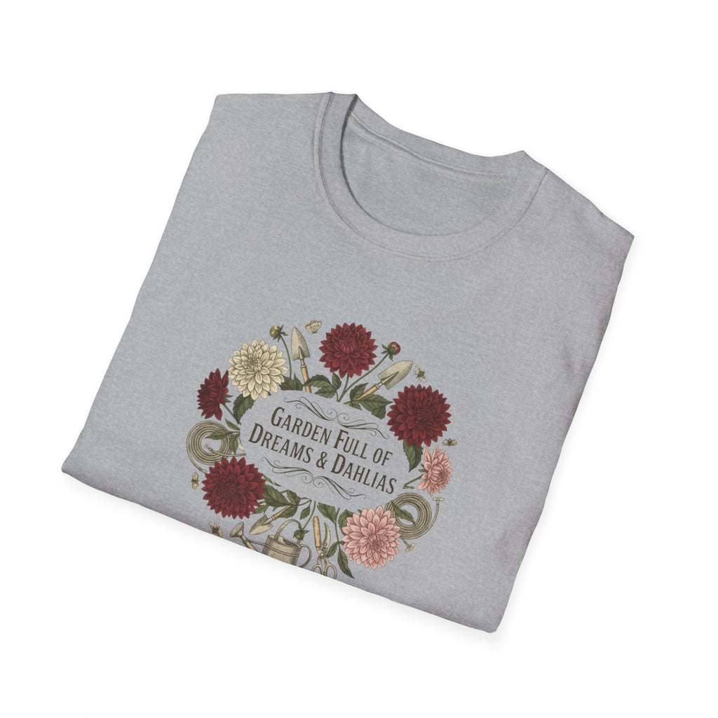 Dahlias & Dreams Floral T-Shirt — Garden Full of Dreams Graphic Tee