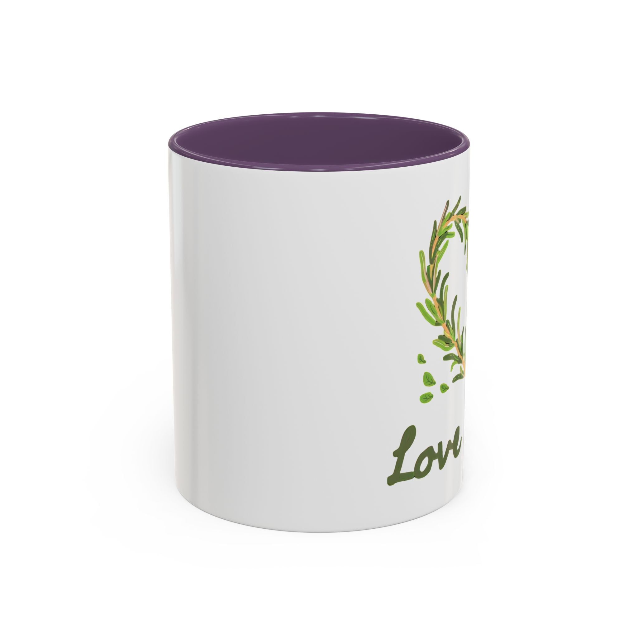 Herb Heart Accent Coffee Mug – “Love Herbs” Botanical Tea & Coffee Cup