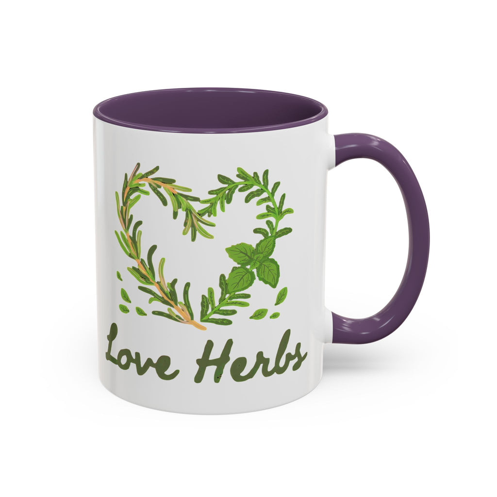 Herb Heart Accent Coffee Mug – “Love Herbs” Botanical Tea & Coffee Cup