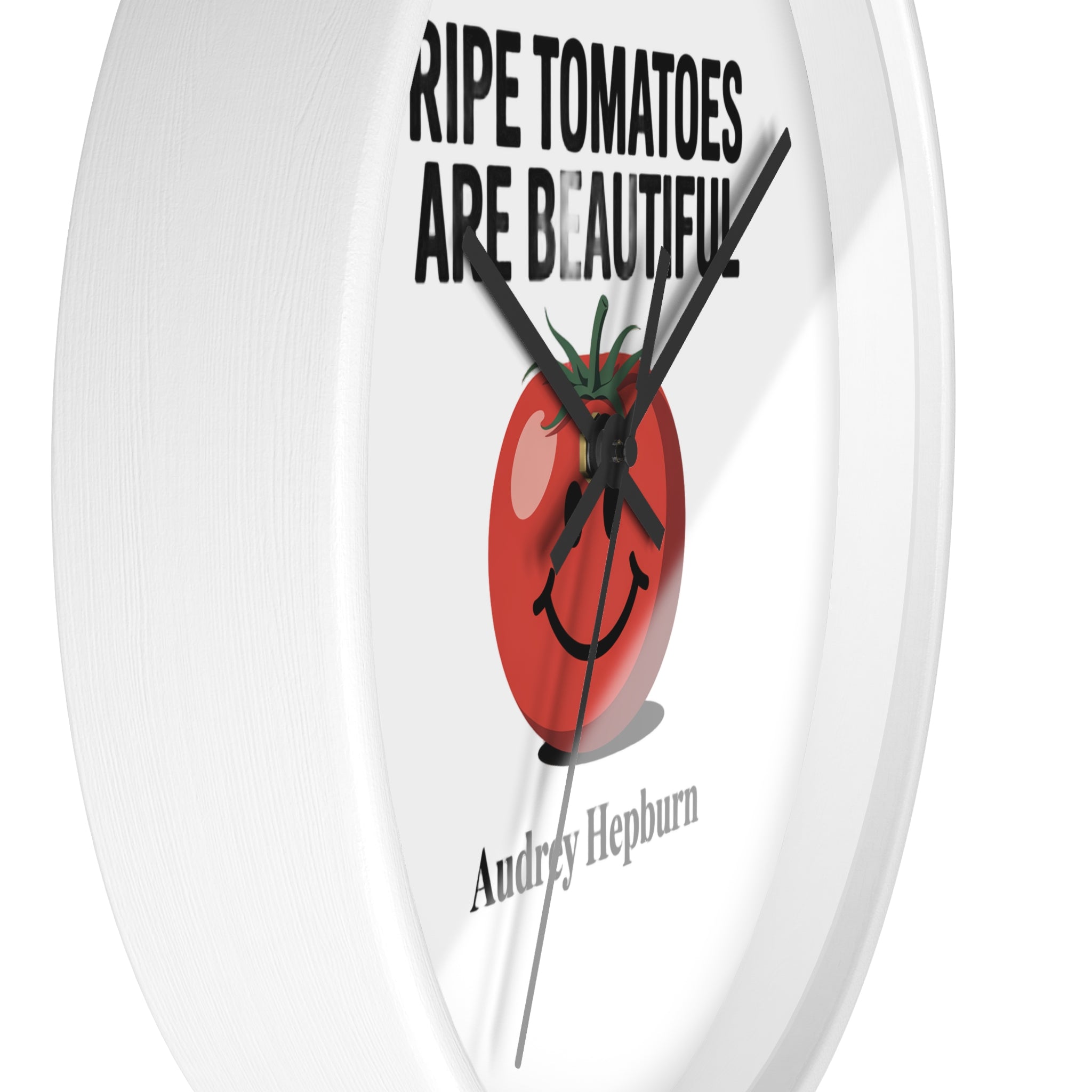 Wall Clock — "Ripe Tomatoes Are Beautiful" Audrey Hepburn Quote Clock