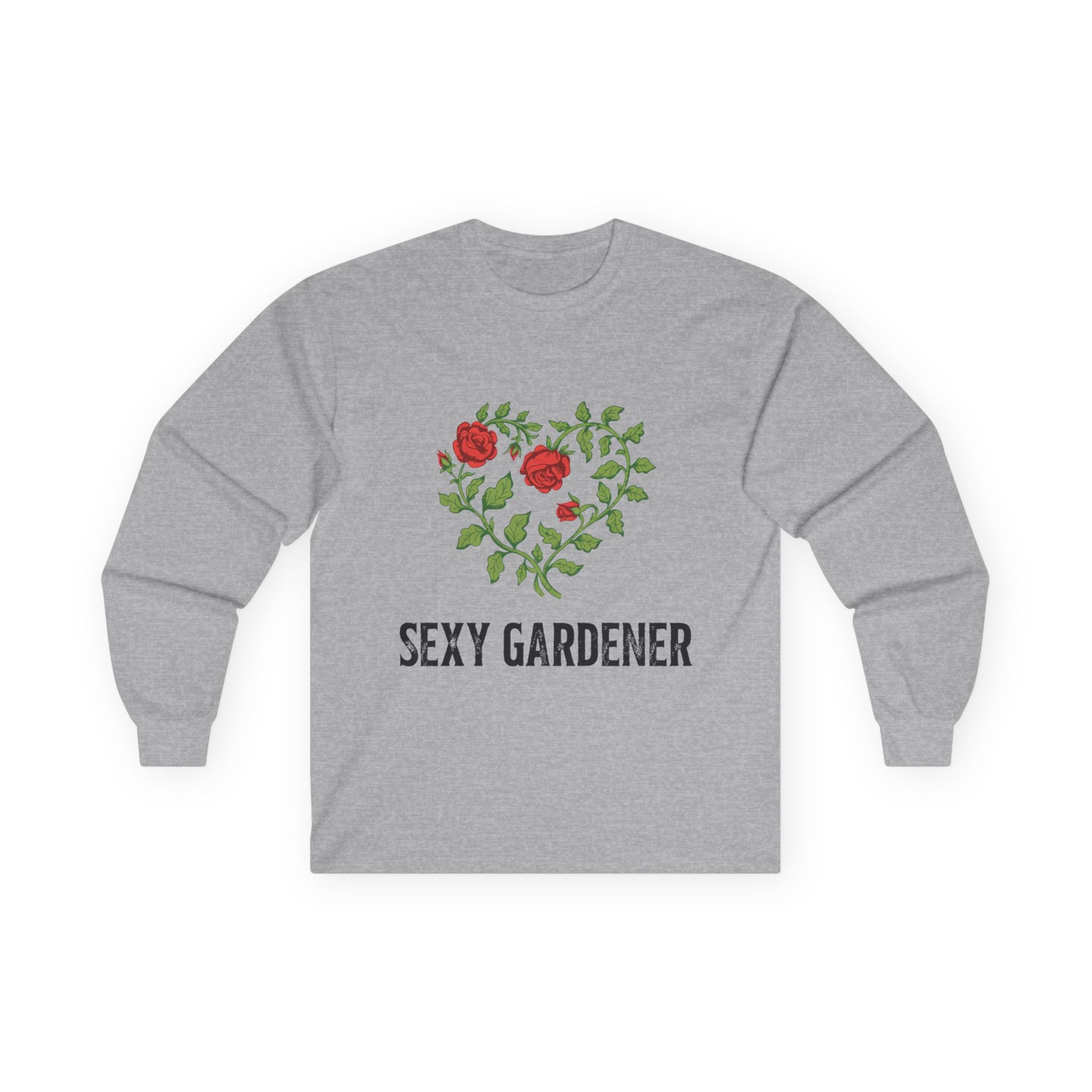 Sexy Gardener Long Sleeve Tee — Floral Heart Garden Lover Shirt