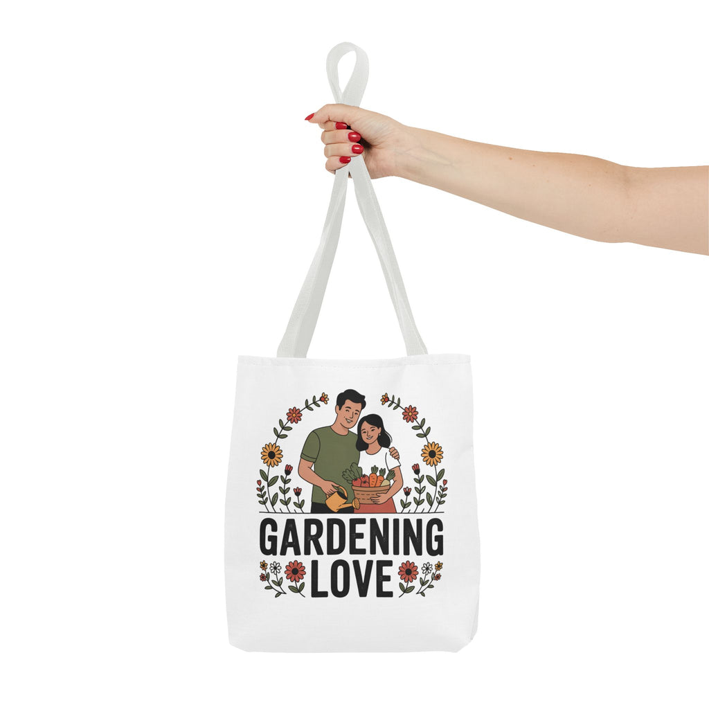 Gardening Love Tote Bag — Floral Couples Gardeners Market Bag