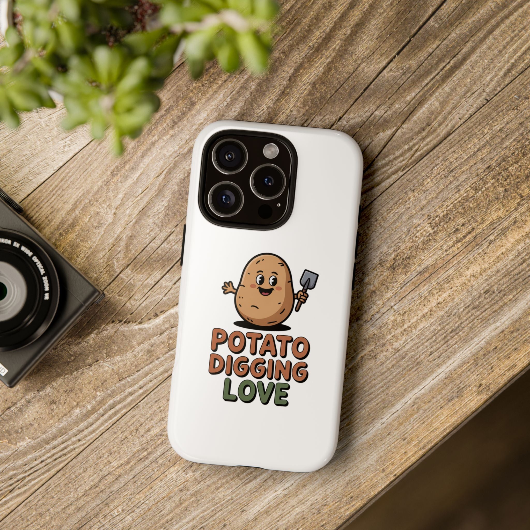 Phone Case — "Potato Digging Love" Cute Gardening Cartoon Protective Cover