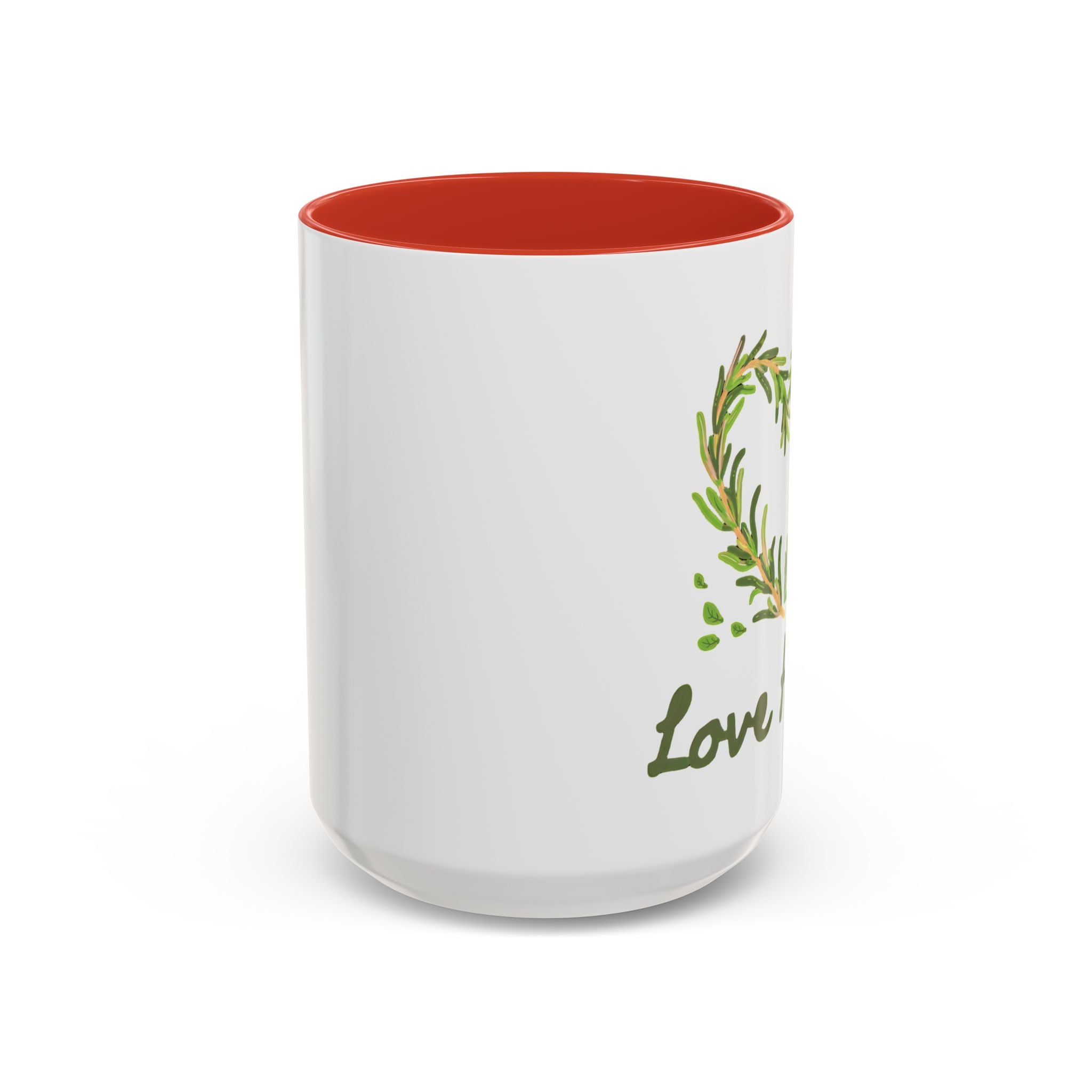 Herb Heart Accent Coffee Mug – “Love Herbs” Botanical Tea & Coffee Cup