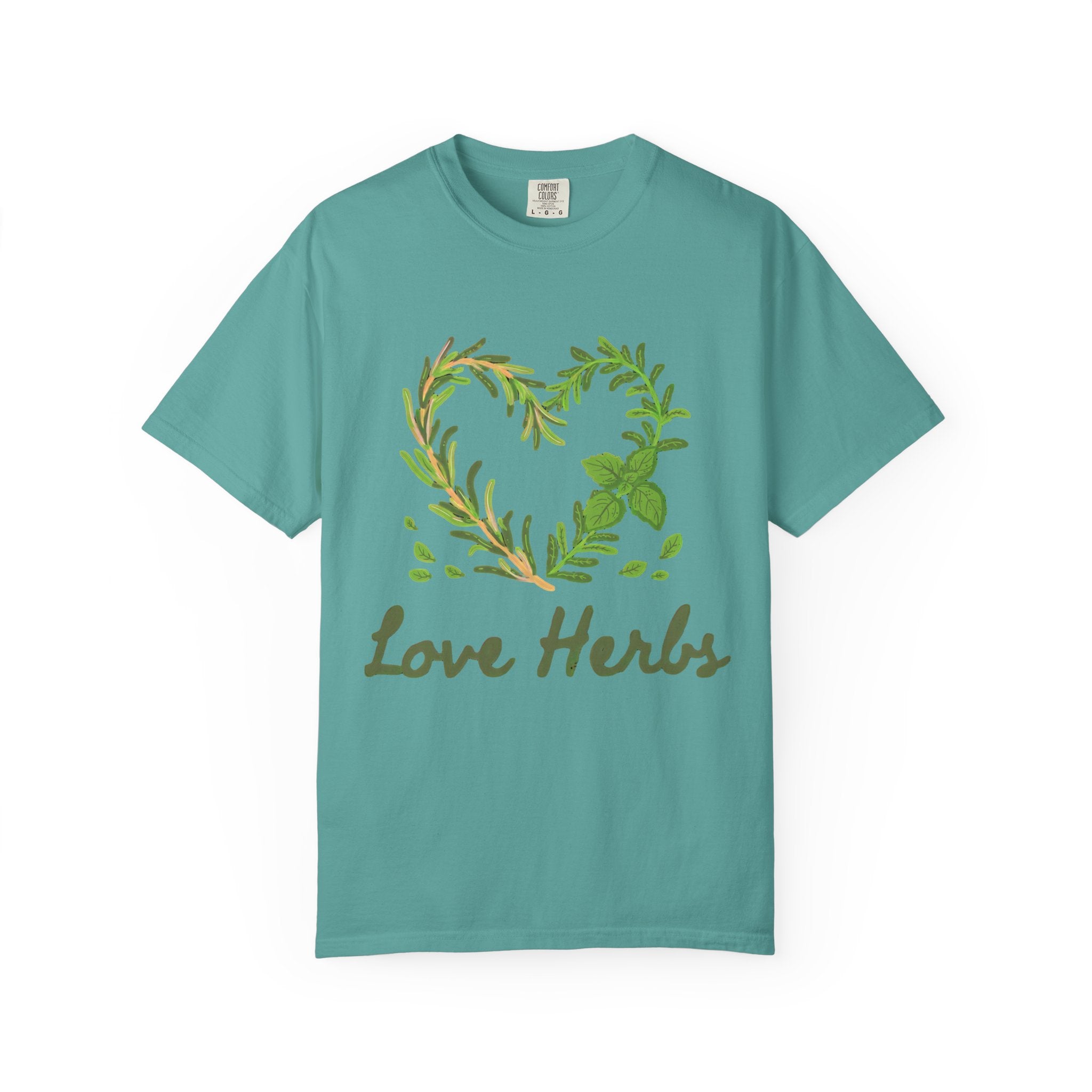 Herb Heart T-Shirt — "Love Herbs" Botanical Garden Tee for Plant Lovers