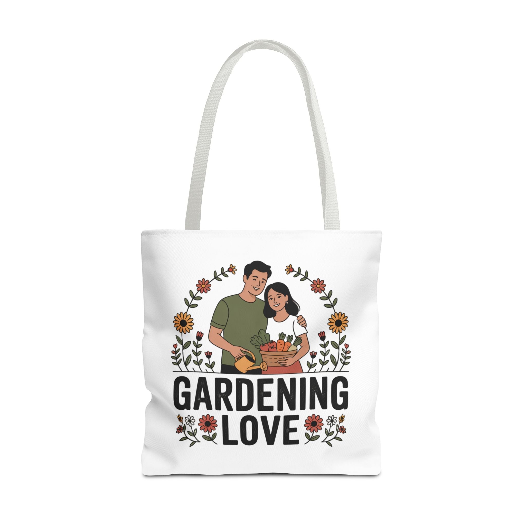 Gardening Love Tote Bag — Floral Couples Gardeners Market Bag