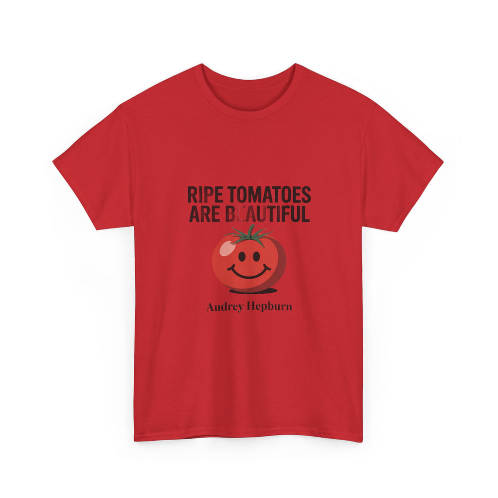 Tomato Smile Graphic Tee — "Ripe Tomatoes Are B.Autiful" Audrey Hepburn Quote