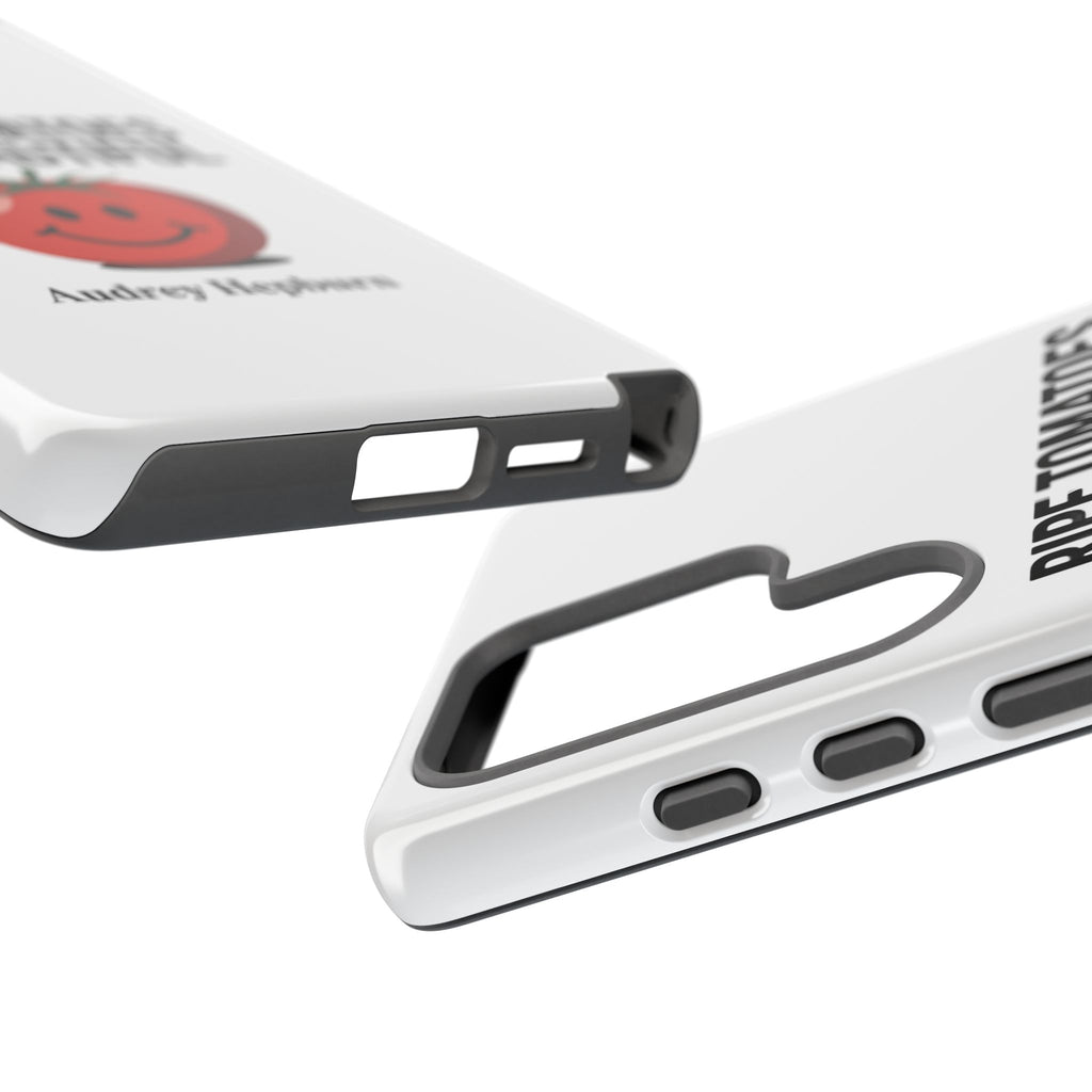 Phone Case — "Ripe Tomatoes Are Beautiful" Audrey Hepburn Quote with Smiling Tomato Graphic