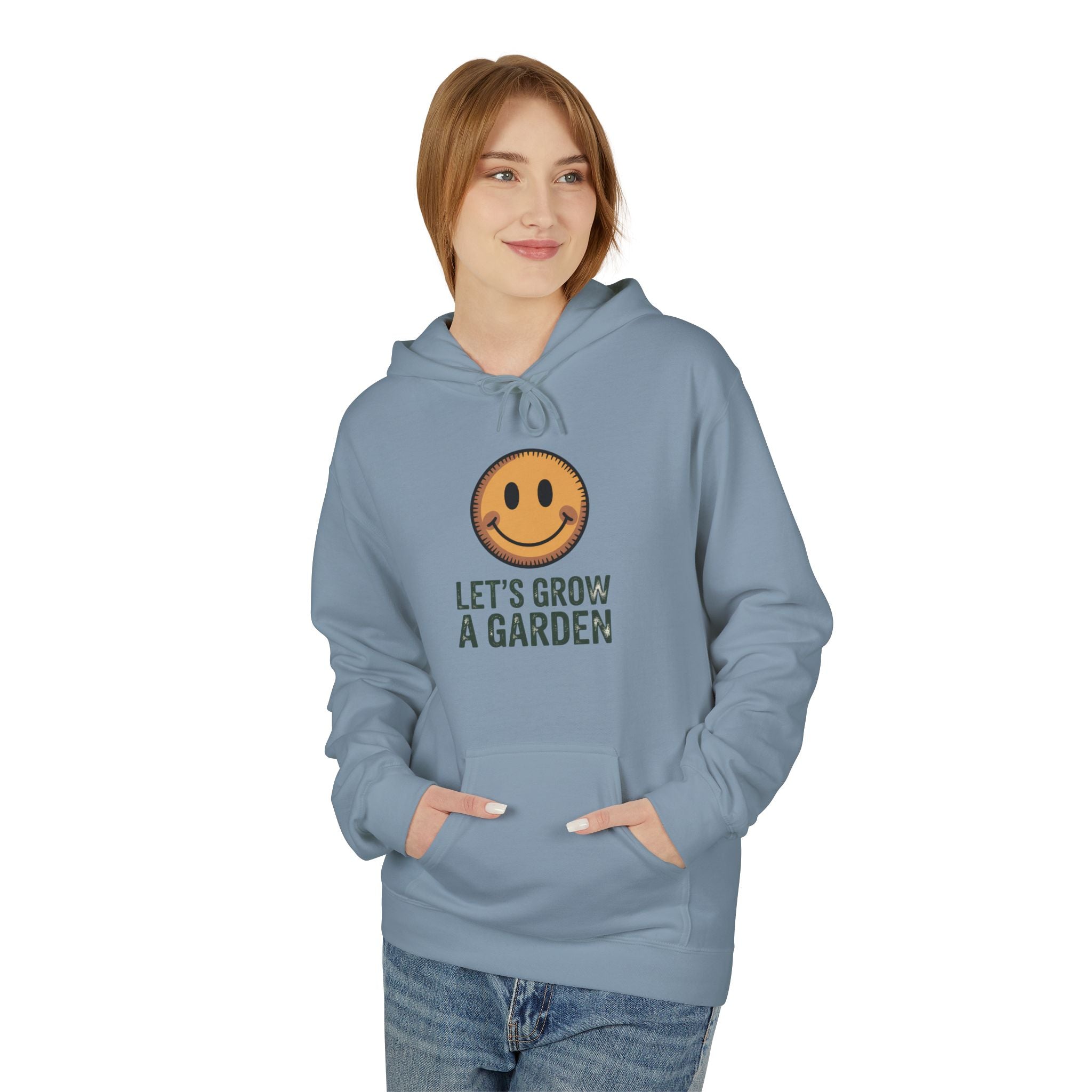 Let's Grow a Garden Hoodie — Smiling Sun Plant Lover Sweatshirt