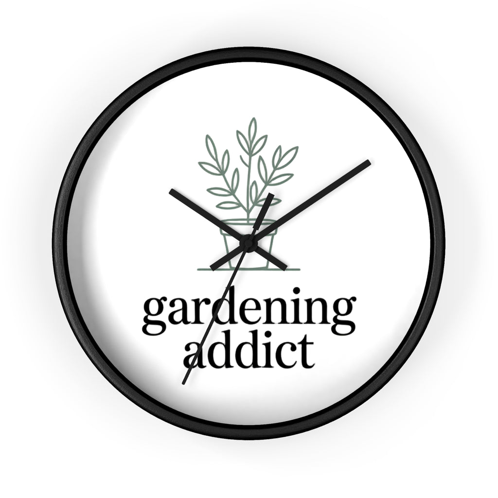 Gardening Addict Wall Clock — Minimal Plant Lover Decor
