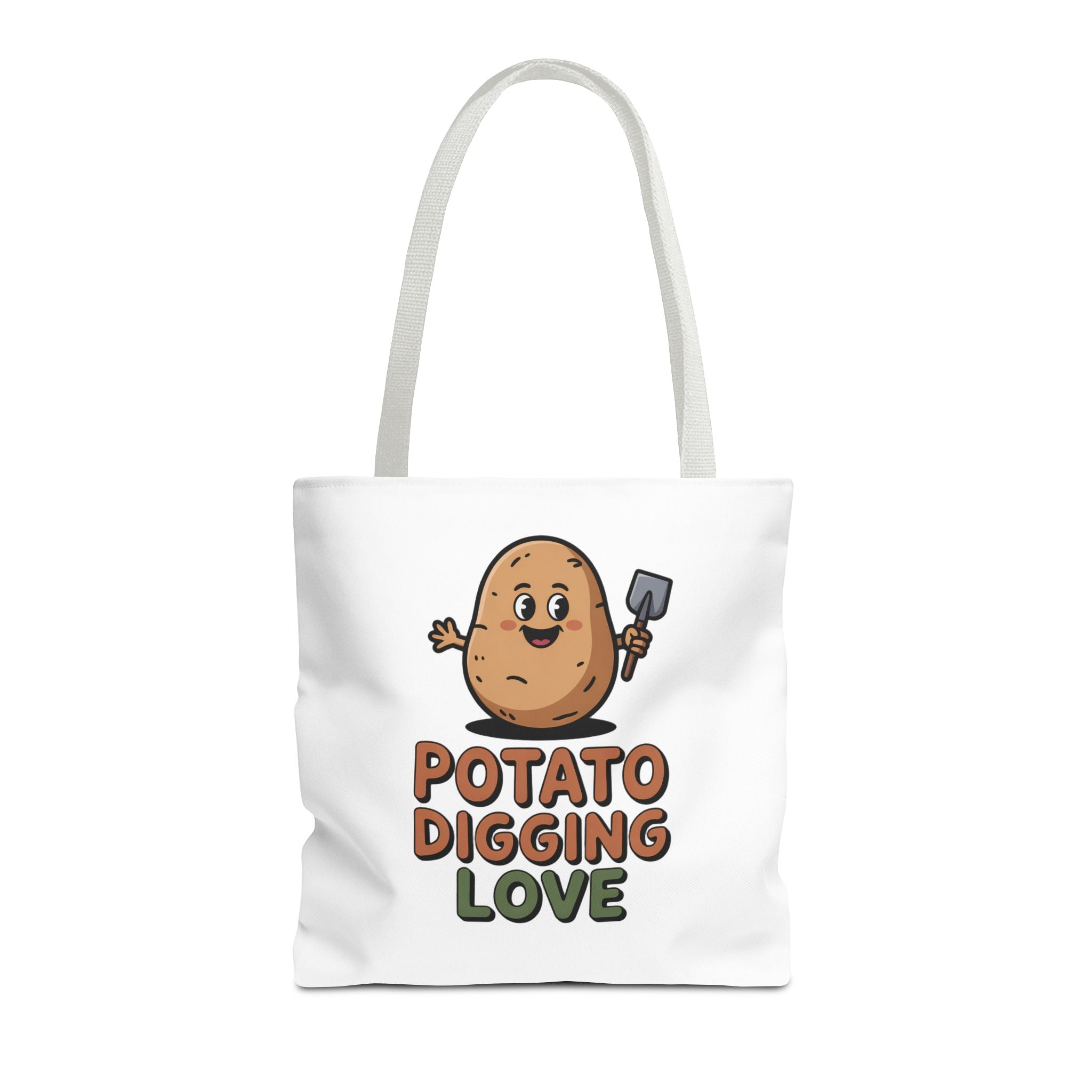 Potato Digging Love Tote Bag — Cute Gardening Potato Cartoon Shopper