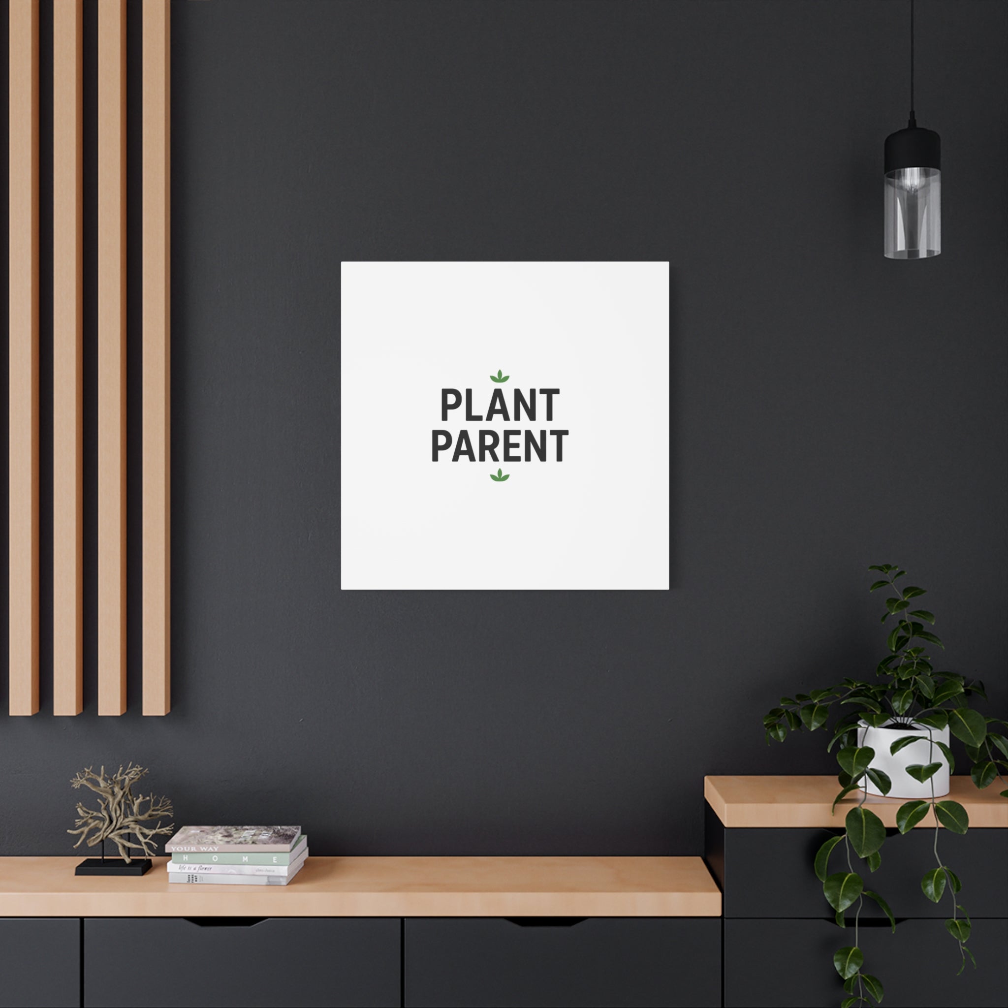 Plant Parent Canvas Wall Art — Minimalist Botanical Typography Print