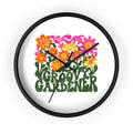 Groovy Gardener Wall Clock — Retro Floral Garden Decor