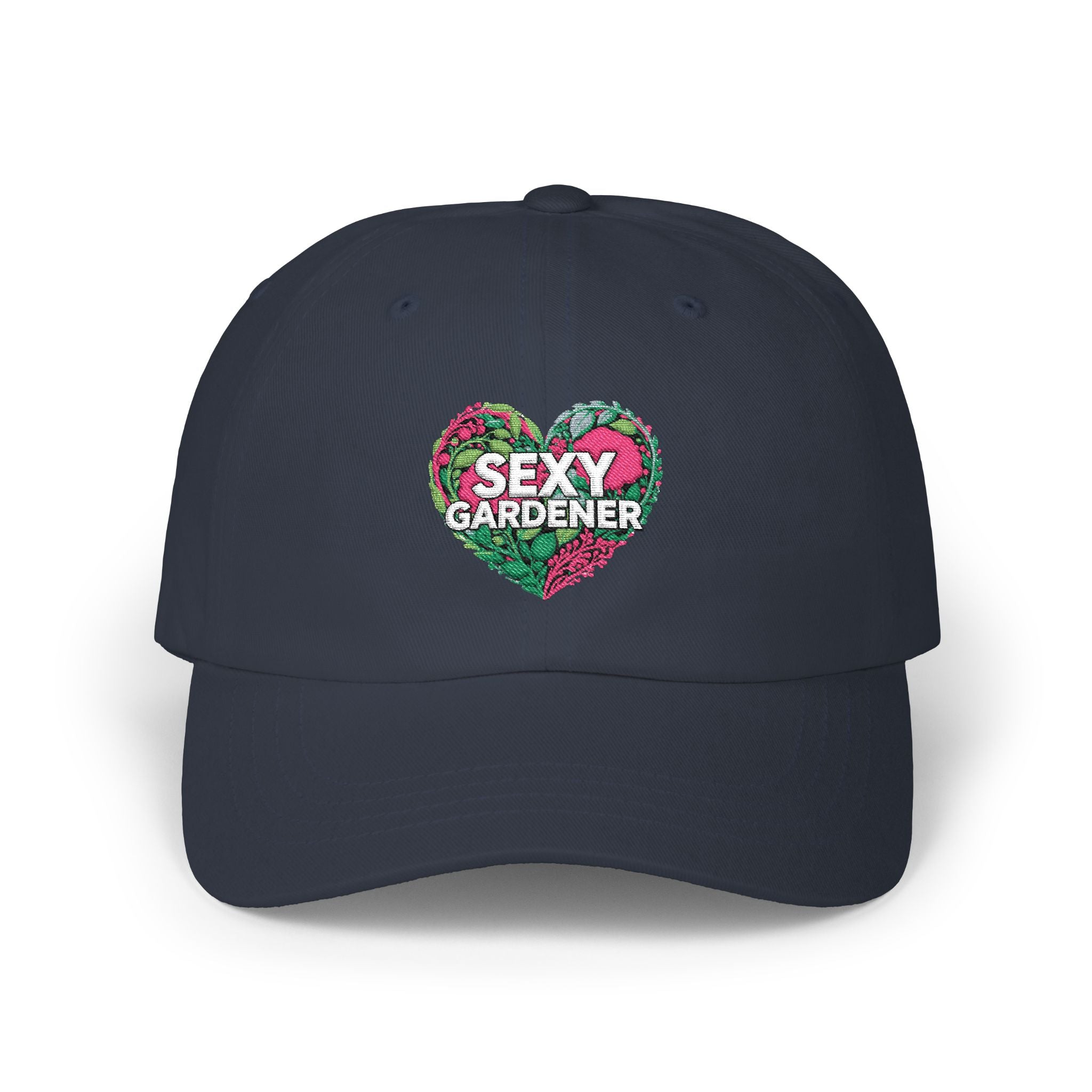 Classic Dad Cap — "Sexy Gardener" Floral Heart Embroidered Hat