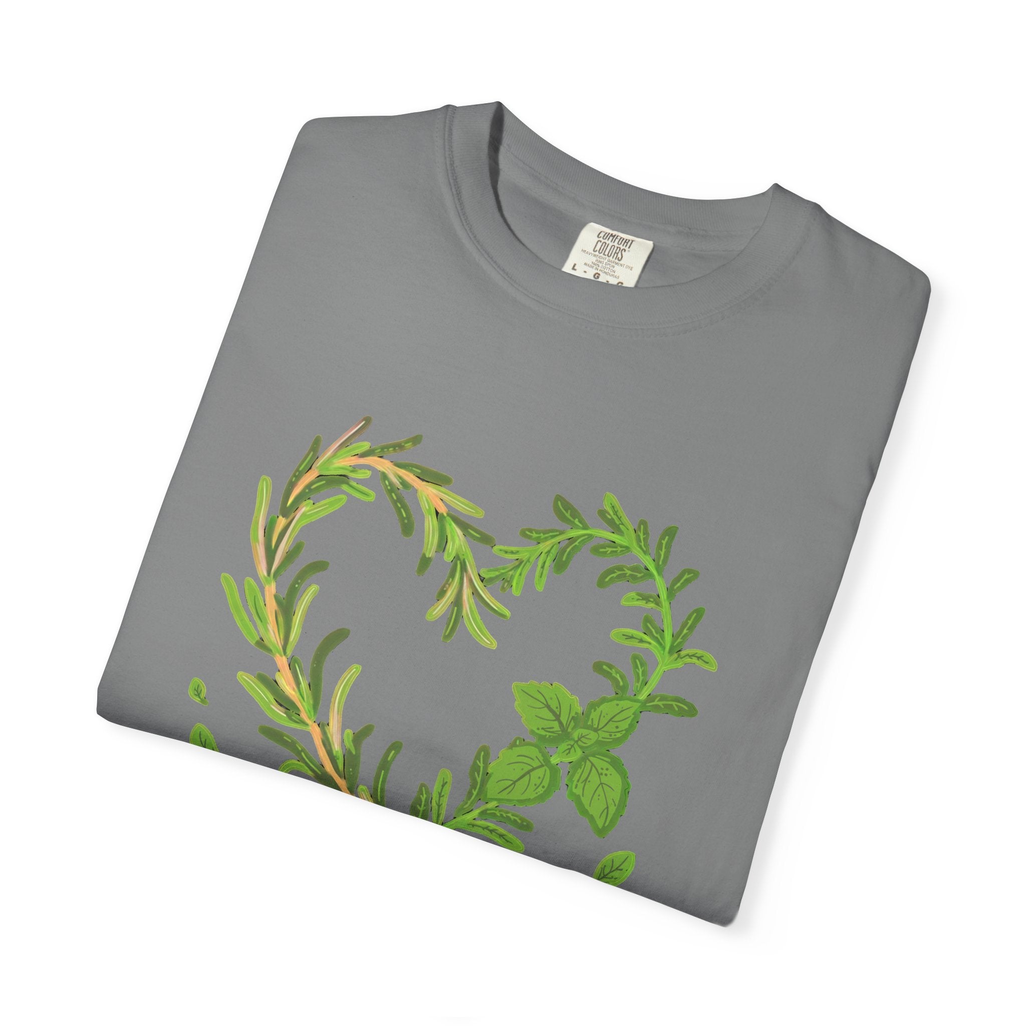 Herb Heart T-Shirt — "Love Herbs" Botanical Garden Tee for Plant Lovers