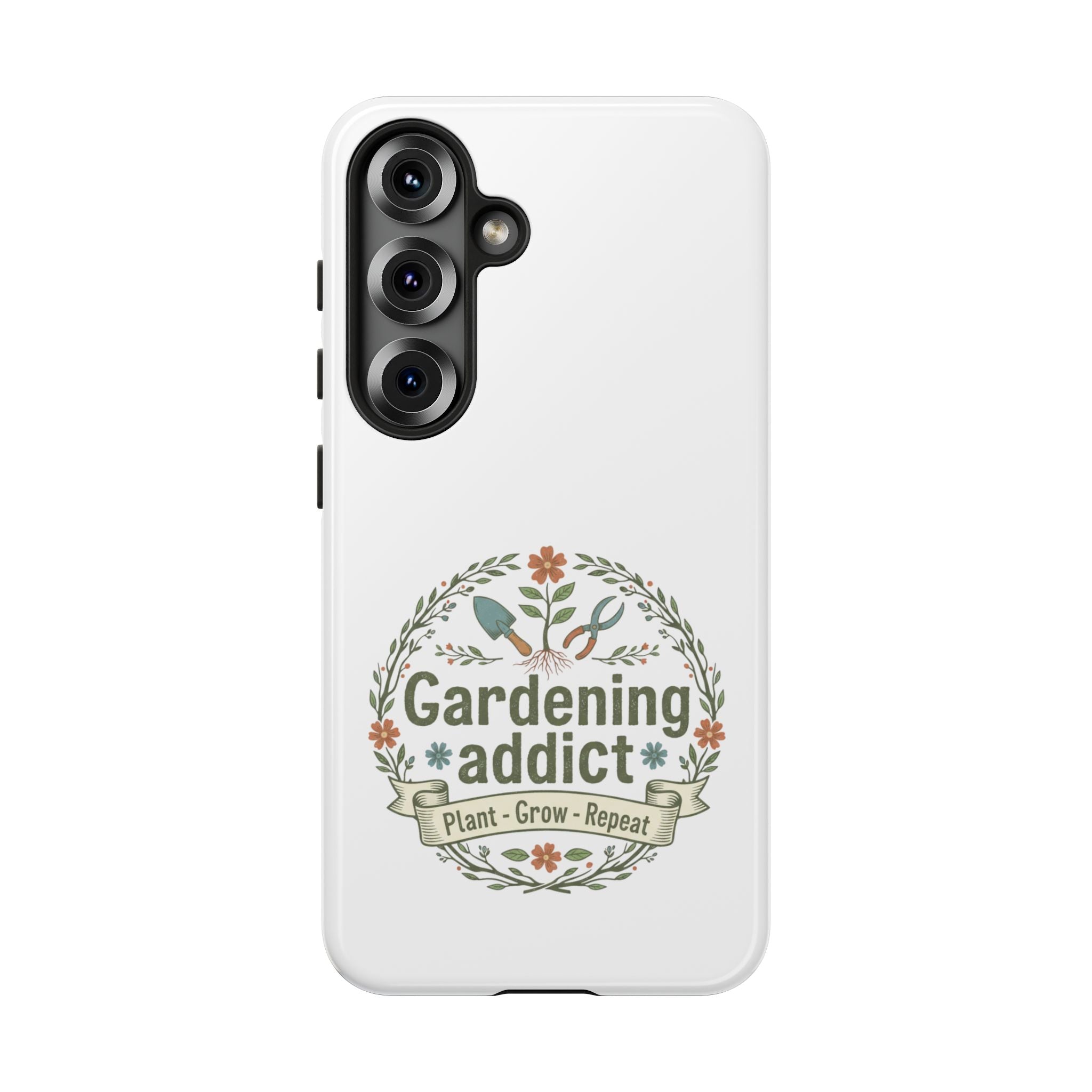 Phone Case — Gardening Addict "Plant • Grow • Repeat" Floral Garden Phone Cover