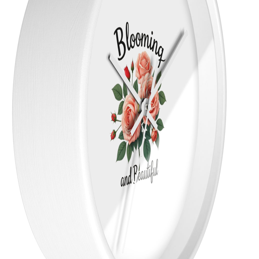 Blooming and Beautiful Wall Clock — Floral Rose Decorative Home Clock