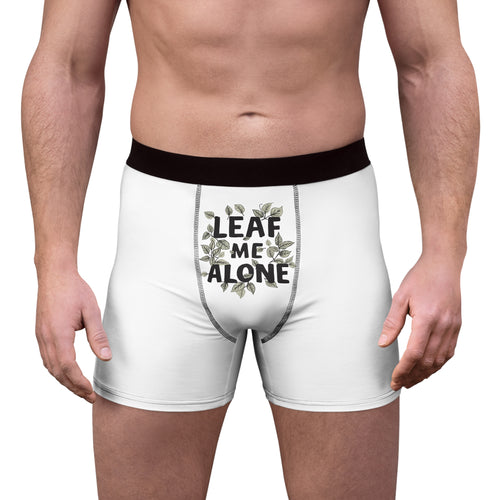 Boxer Briefs — 'Leaf Me Alone' Botanical Graphic
