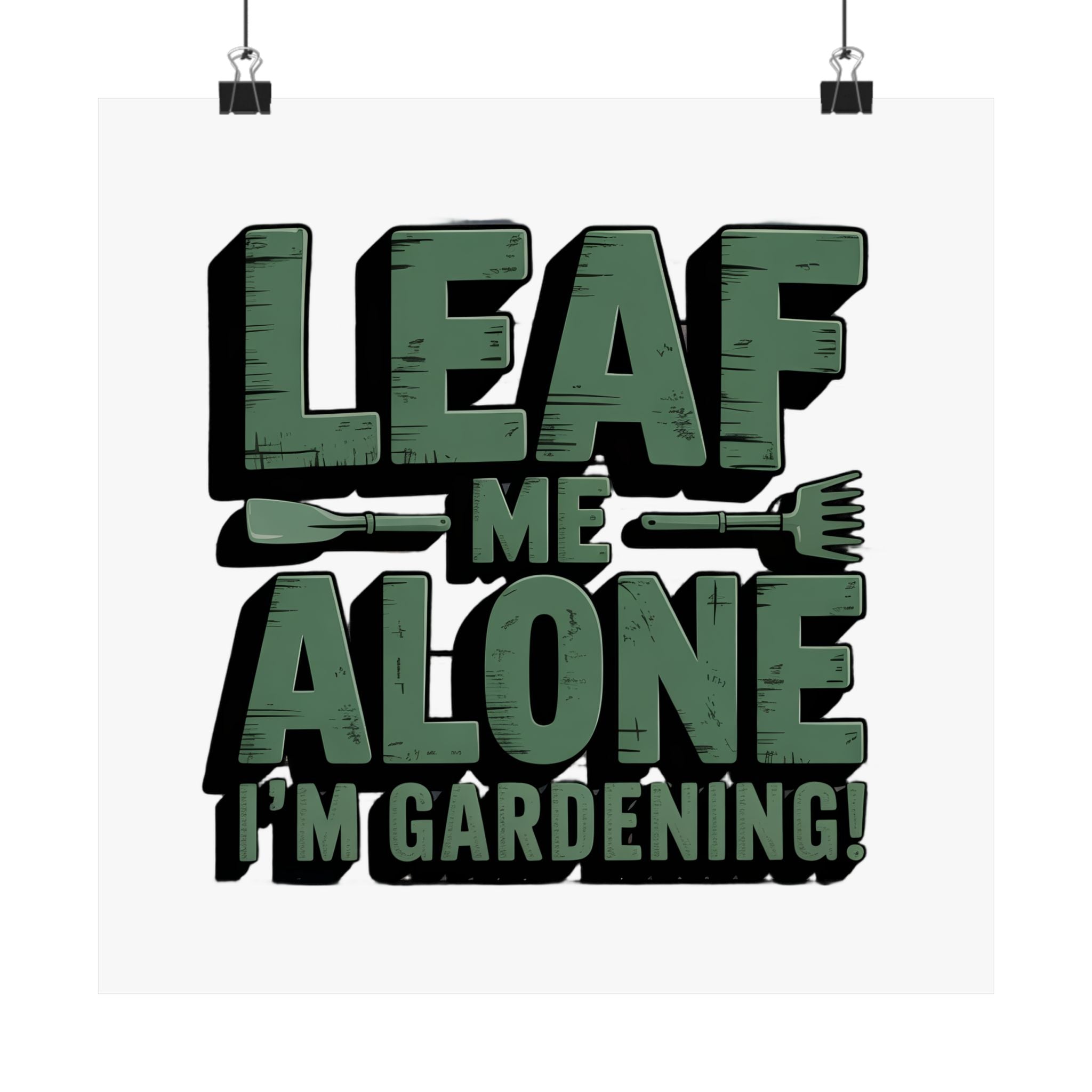 Gardening Poster — "Leaf Me Alone, I'm Gardening" Matte Vertical Print
