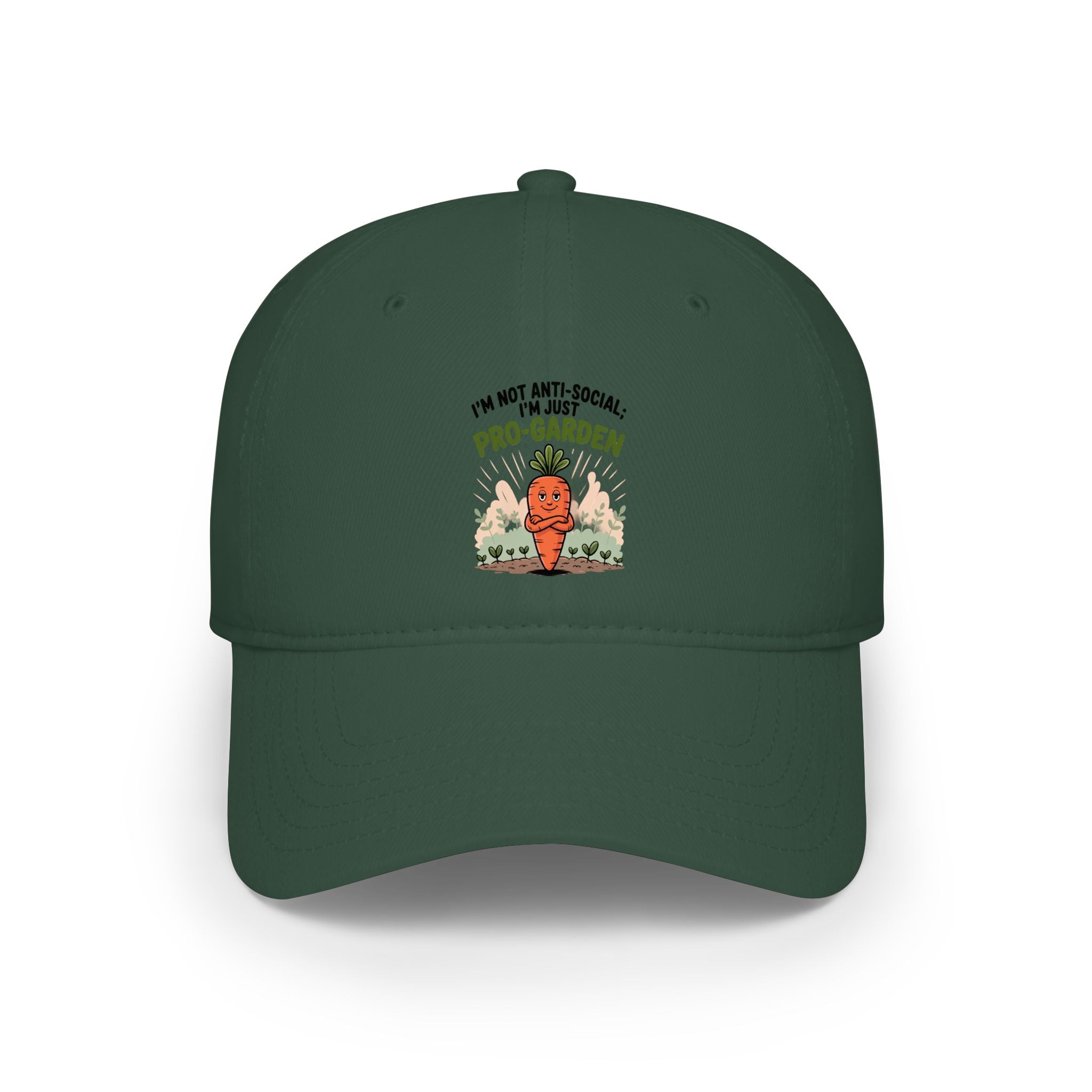Low Profile Baseball Cap – “I’m Not Anti-Social, I’m Just Plant Obsessed” Cute Cactus Graphic Hat