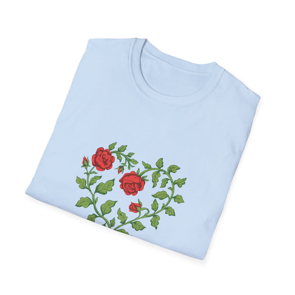 Sexy Gardener Rose Heart T-Shirt — Floral Gardening Tee for Plant Lovers