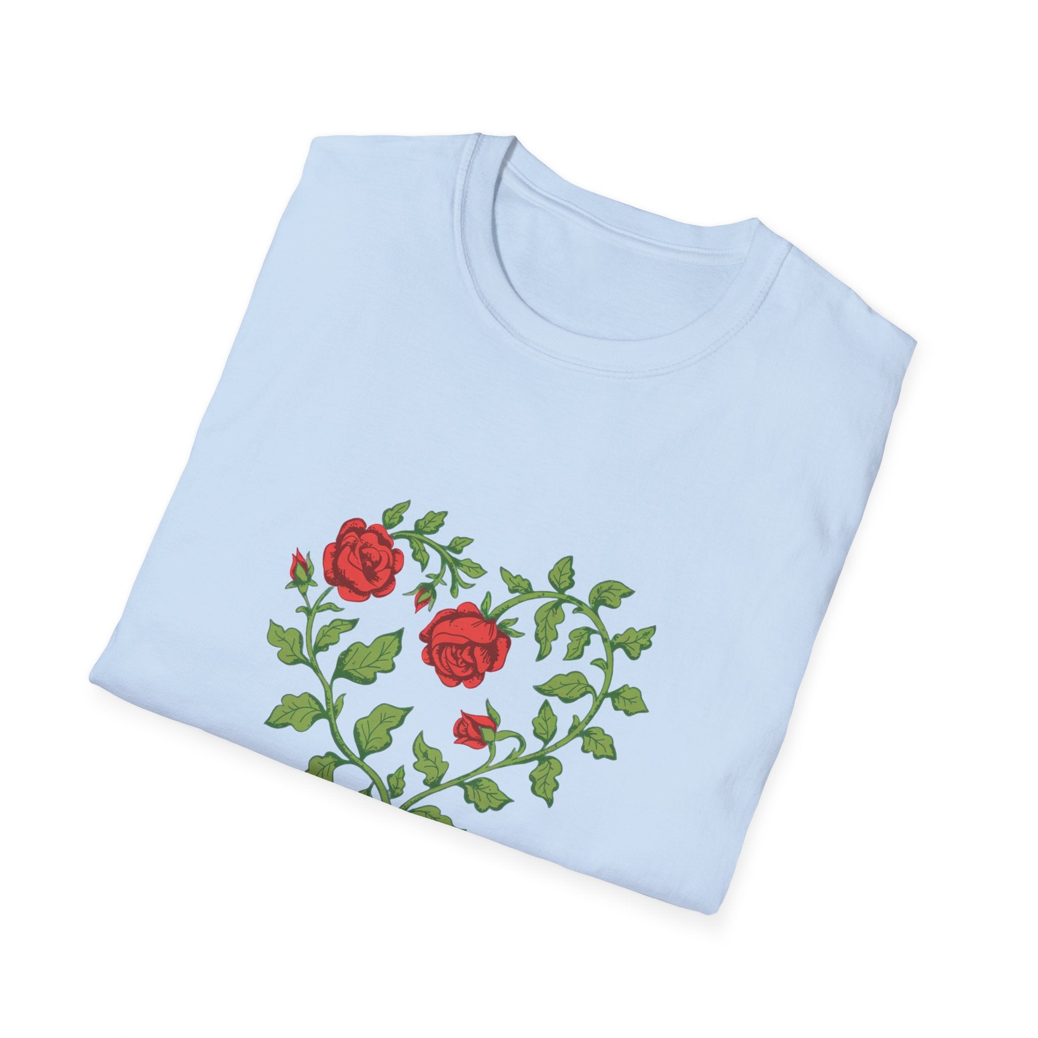 Sexy Gardener Rose Heart T-Shirt — Floral Gardening Tee for Plant Lovers