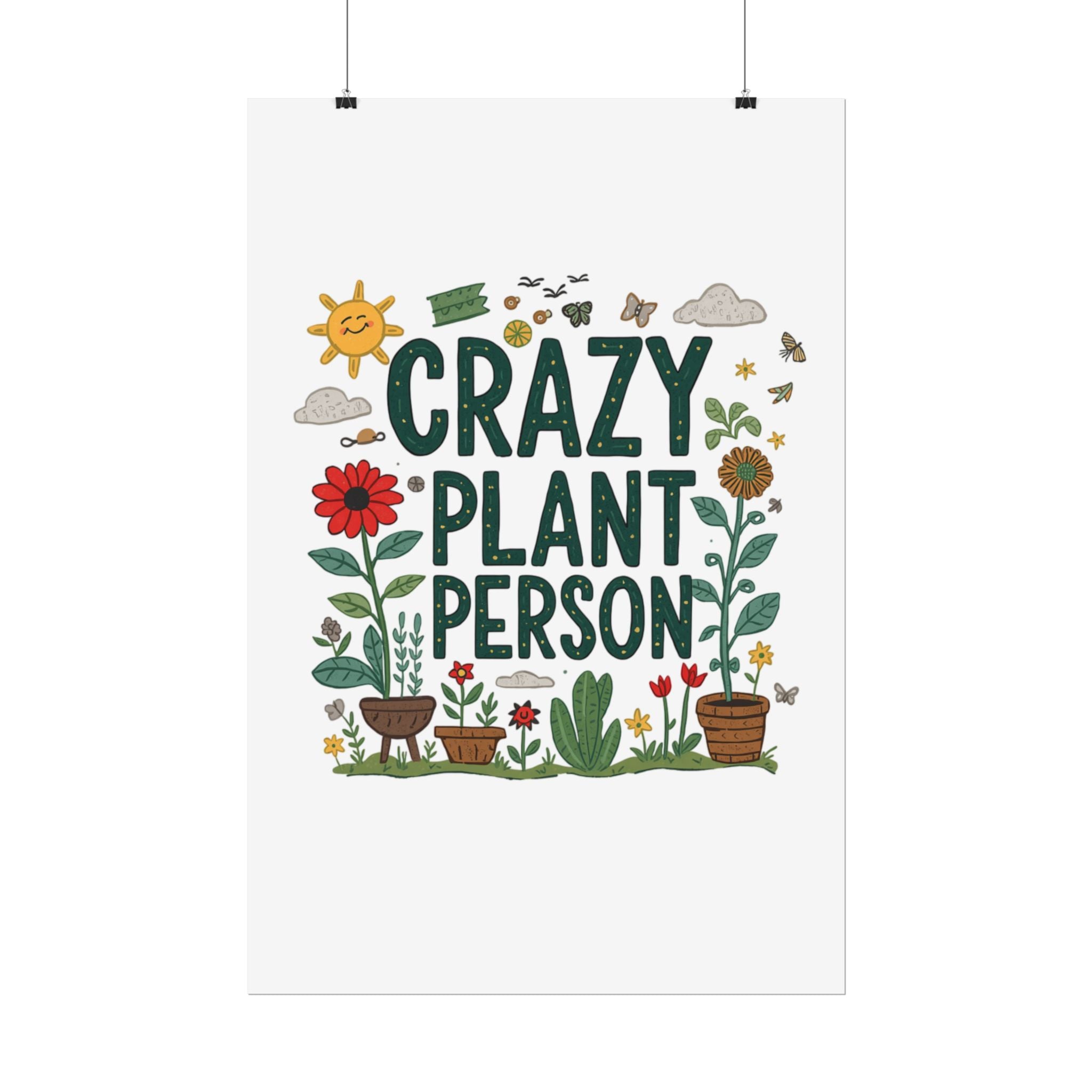 Crazy Plant Person Poster