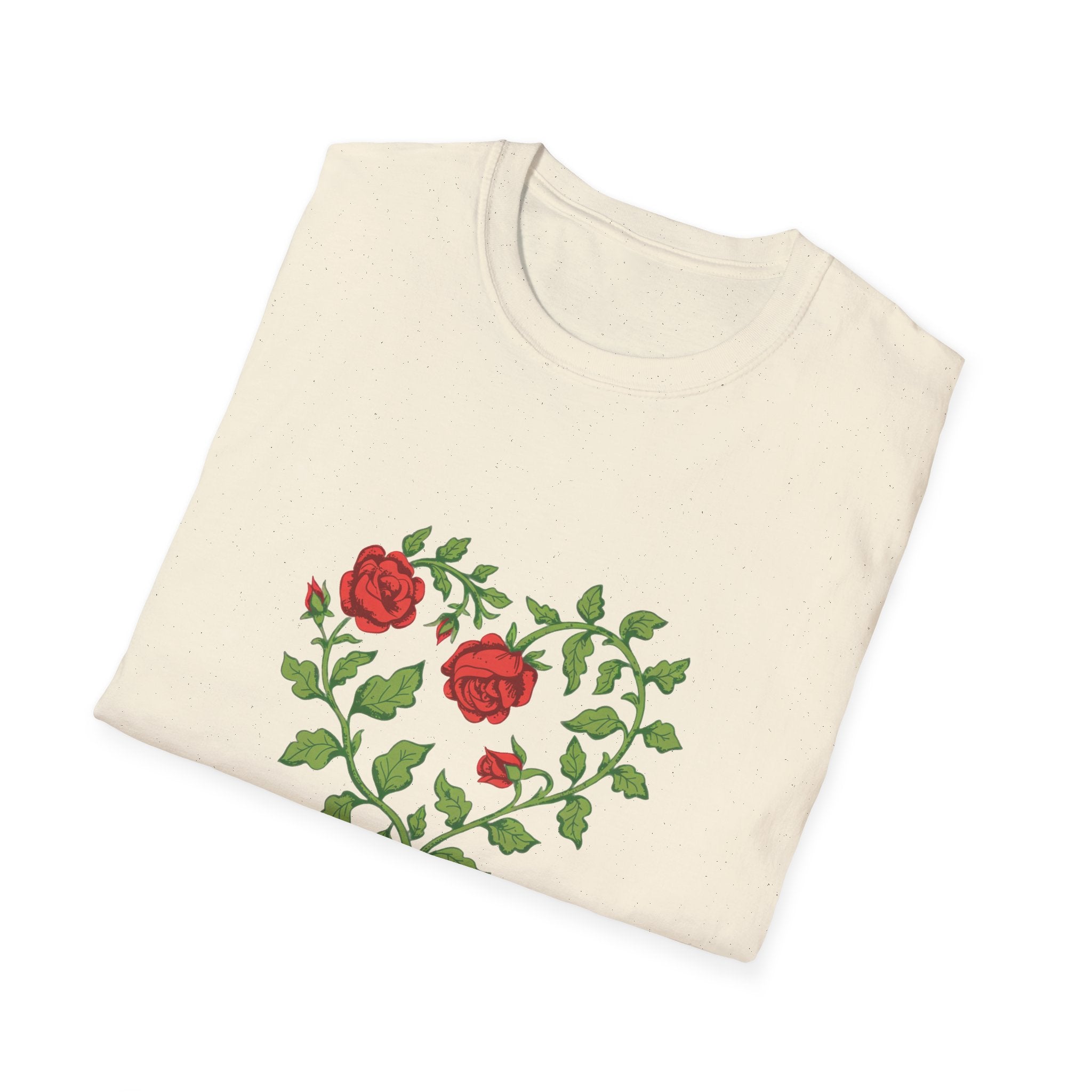 Sexy Gardener Rose Heart T-Shirt — Floral Gardening Tee for Plant Lovers