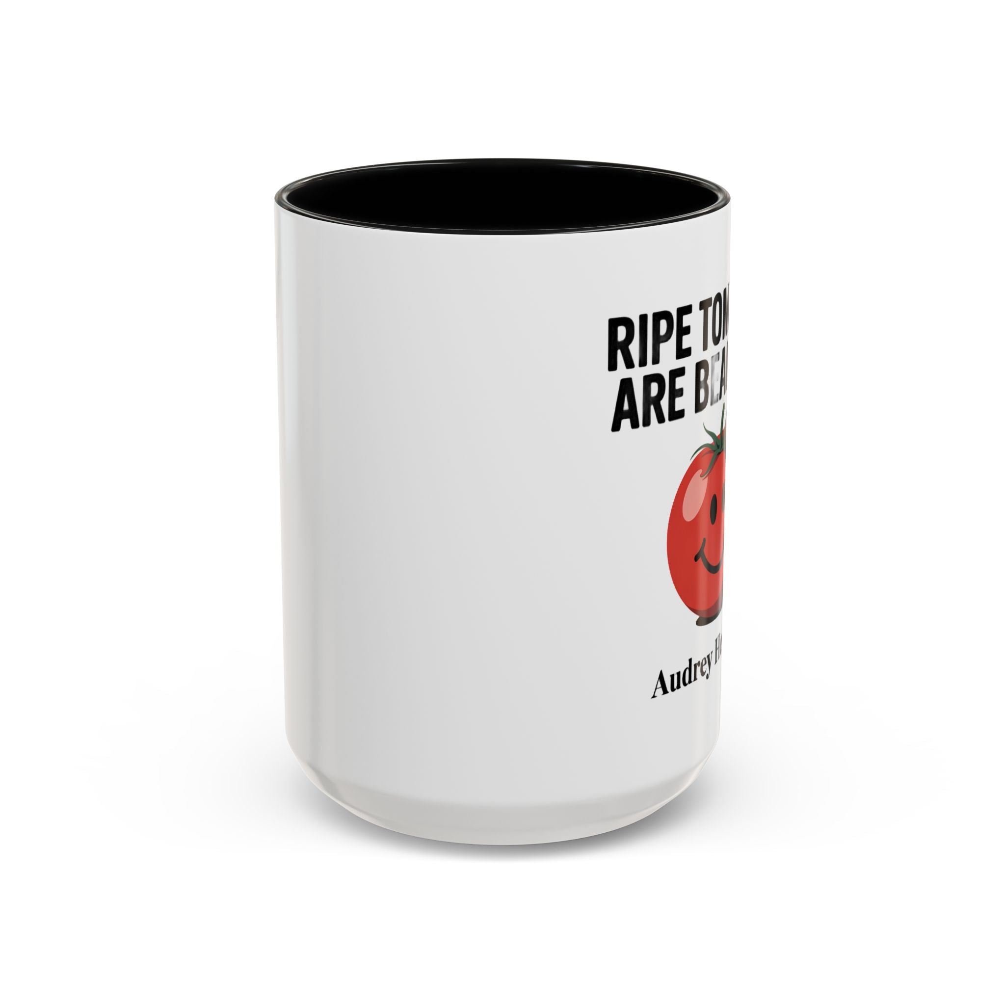 Accent Coffee Mug — "Ripe Tomatoes Are Beautiful" Audrey Hepburn Quote Mug