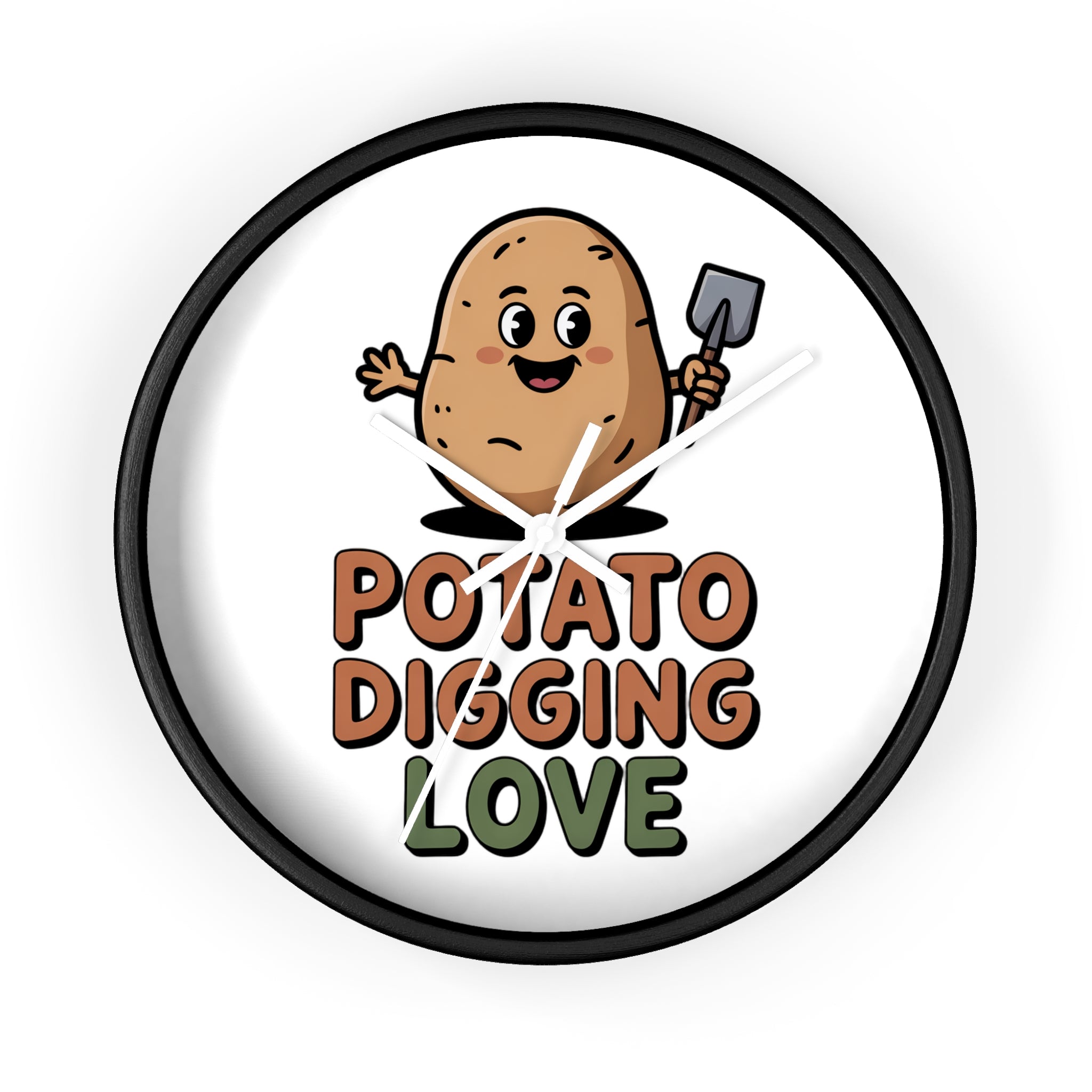 Potato Digging Love Wall Clock — Cute Gardener Kitchen Decor