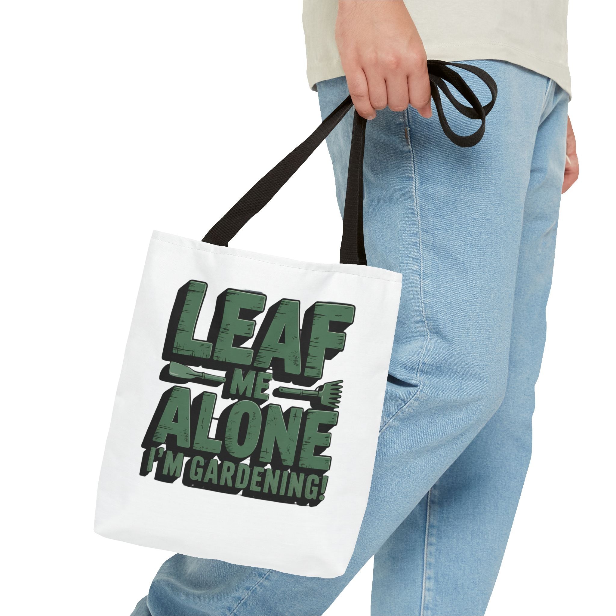 Gardening Tote Bag — "Leaf Me Alone I'm Gardening" Funny Plant Lover Tote