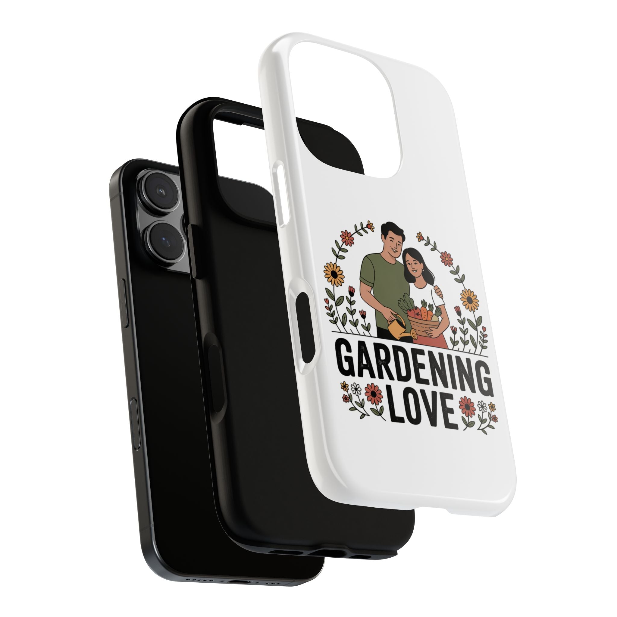 Gardening Love Phone Case — Floral Couple Protective Phone Cover