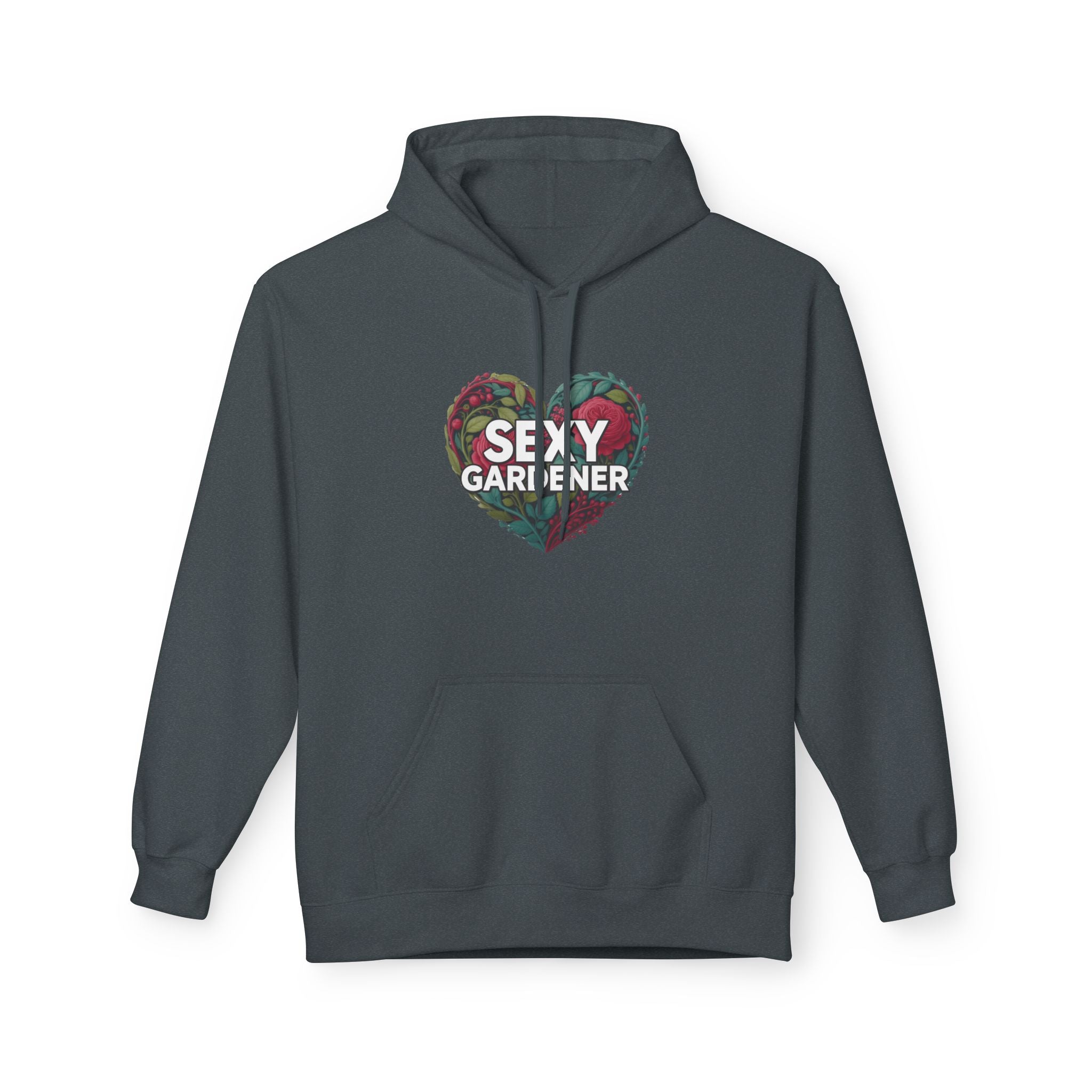 Sexy Gardener Heart Hoodie - Floral Split Heart Graphic Sweatshirt