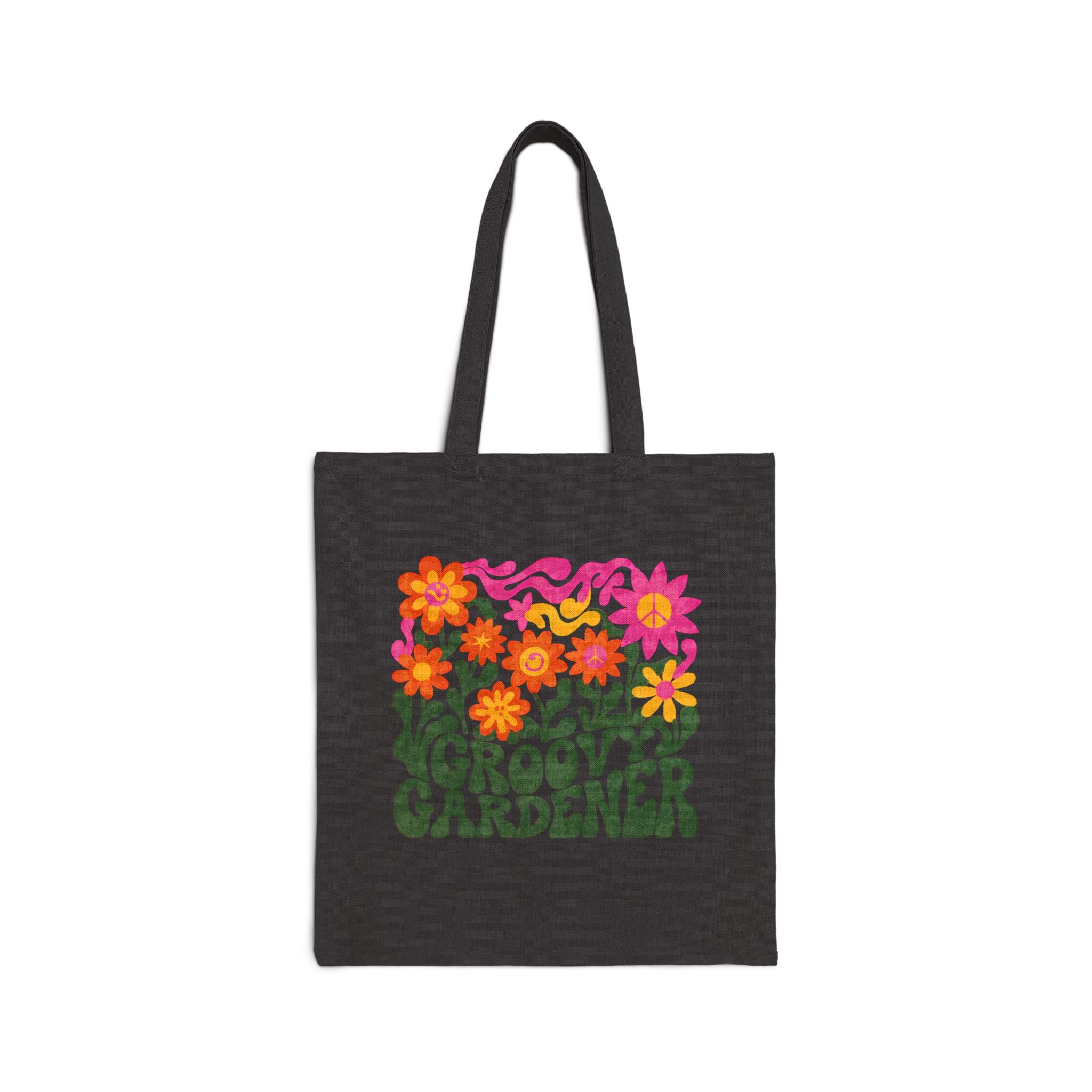 Groovy Gardener Tote Bag — Retro Floral Gardeners Market Bag