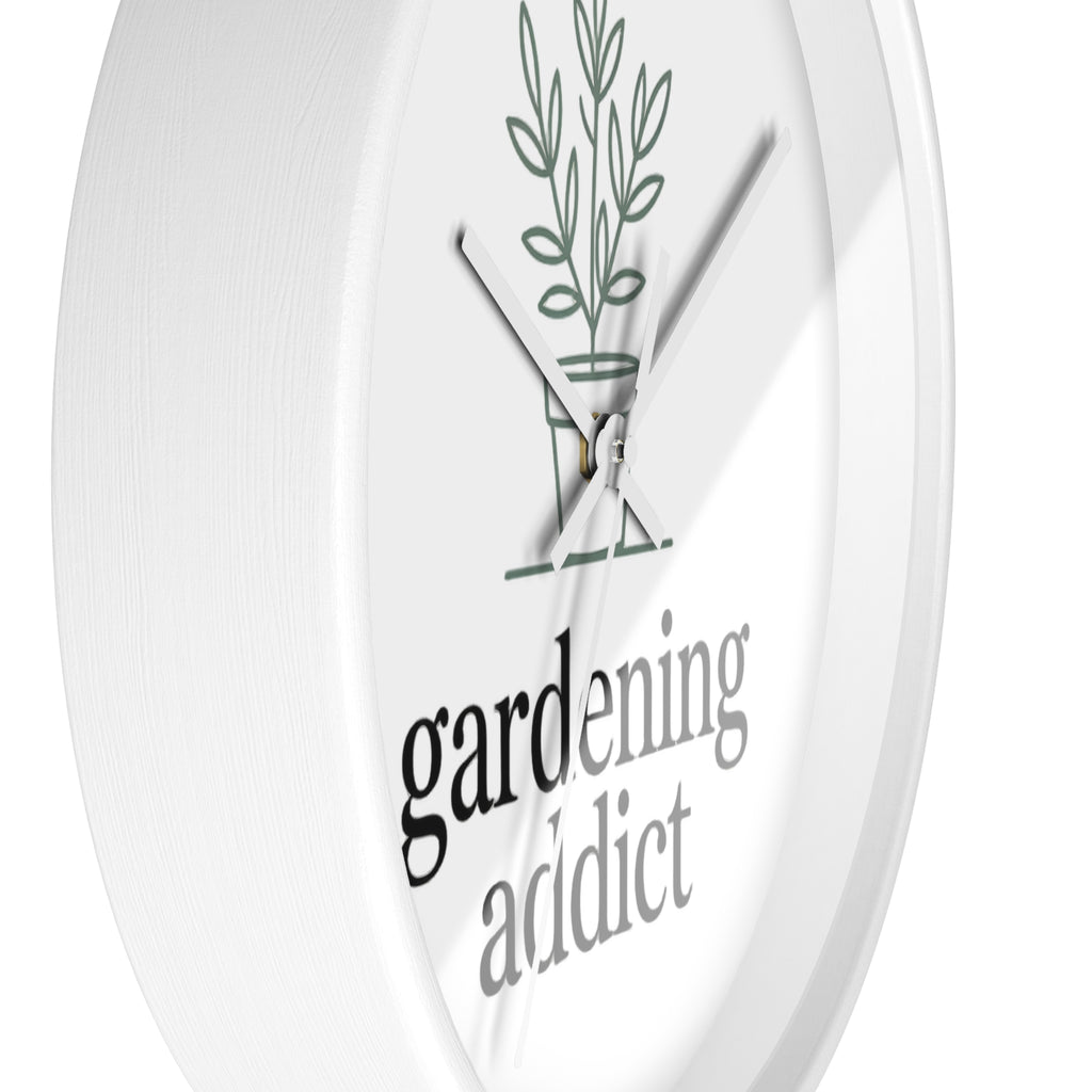Gardening Addict Wall Clock — Minimal Plant Lover Decor